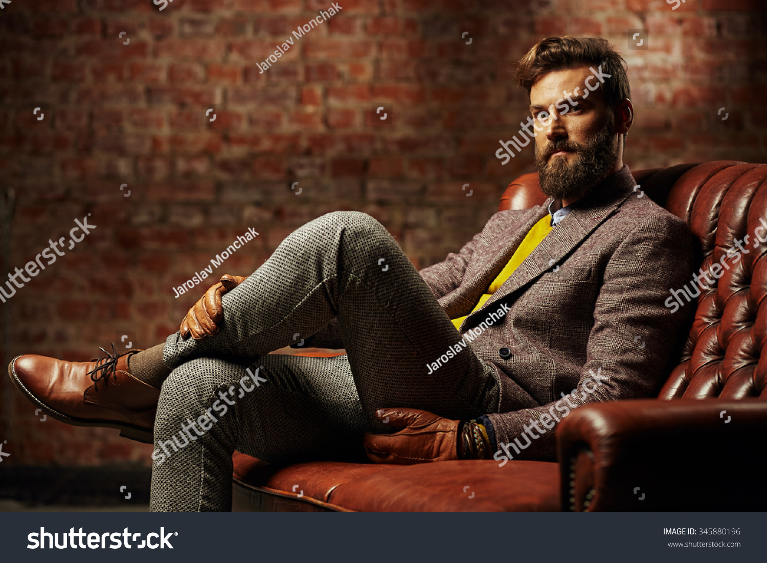 bearded man with a very interesting look #345880196