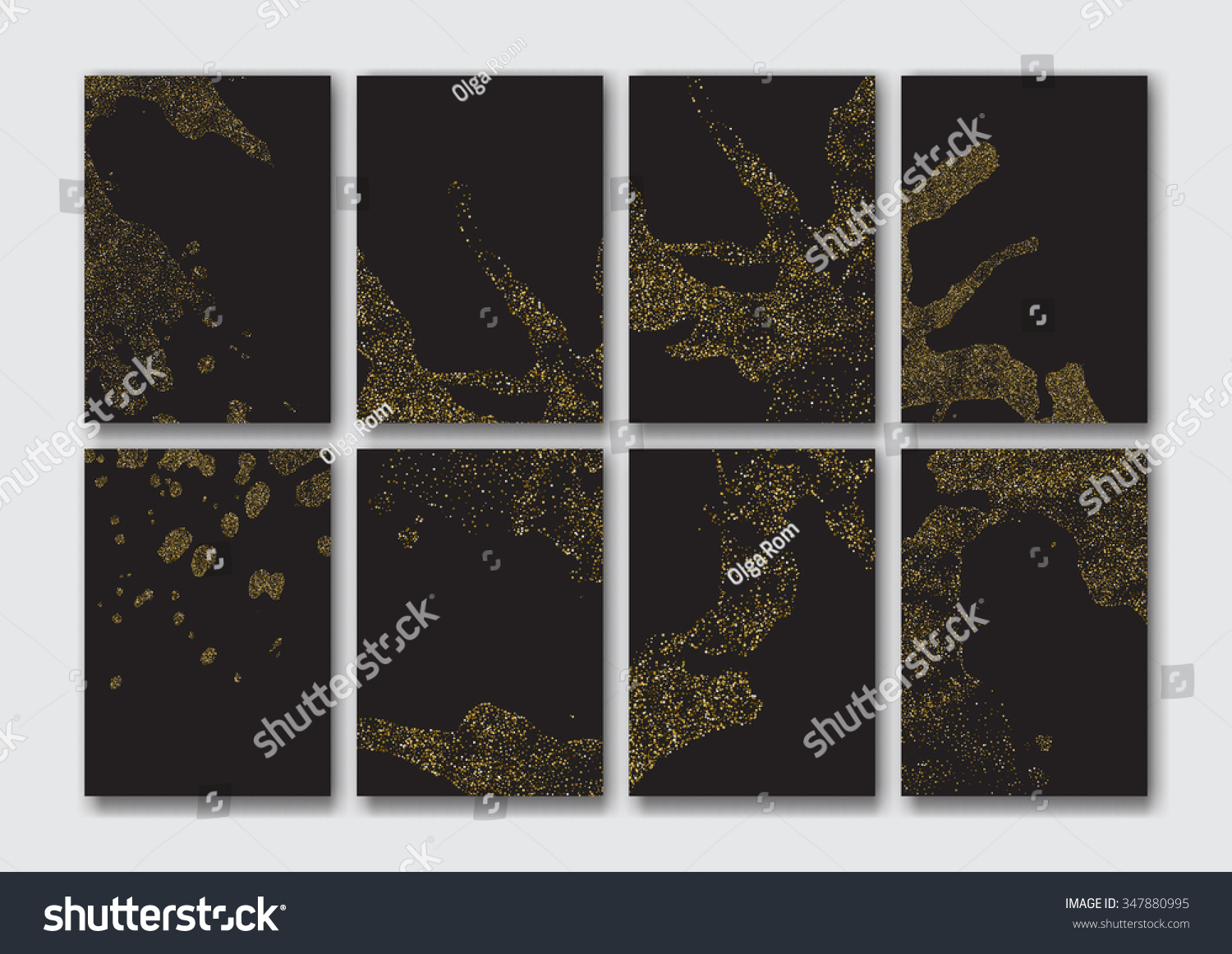 Set of the blank gold glitter card templates. - Royalty Free Stock ...