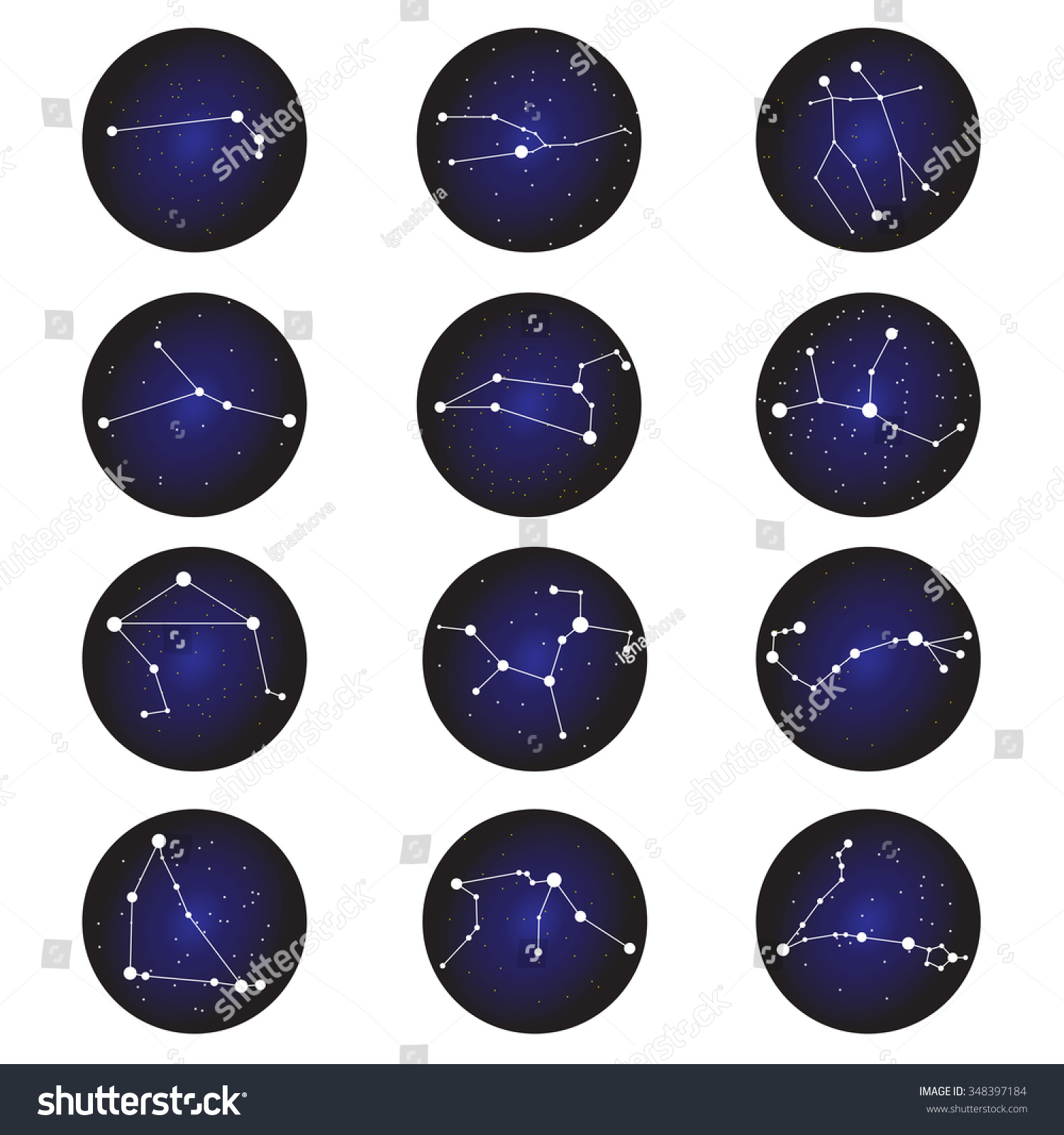 Zodiac Signs. Vector Illustration - Royalty Free Stock Vector 348397184 ...