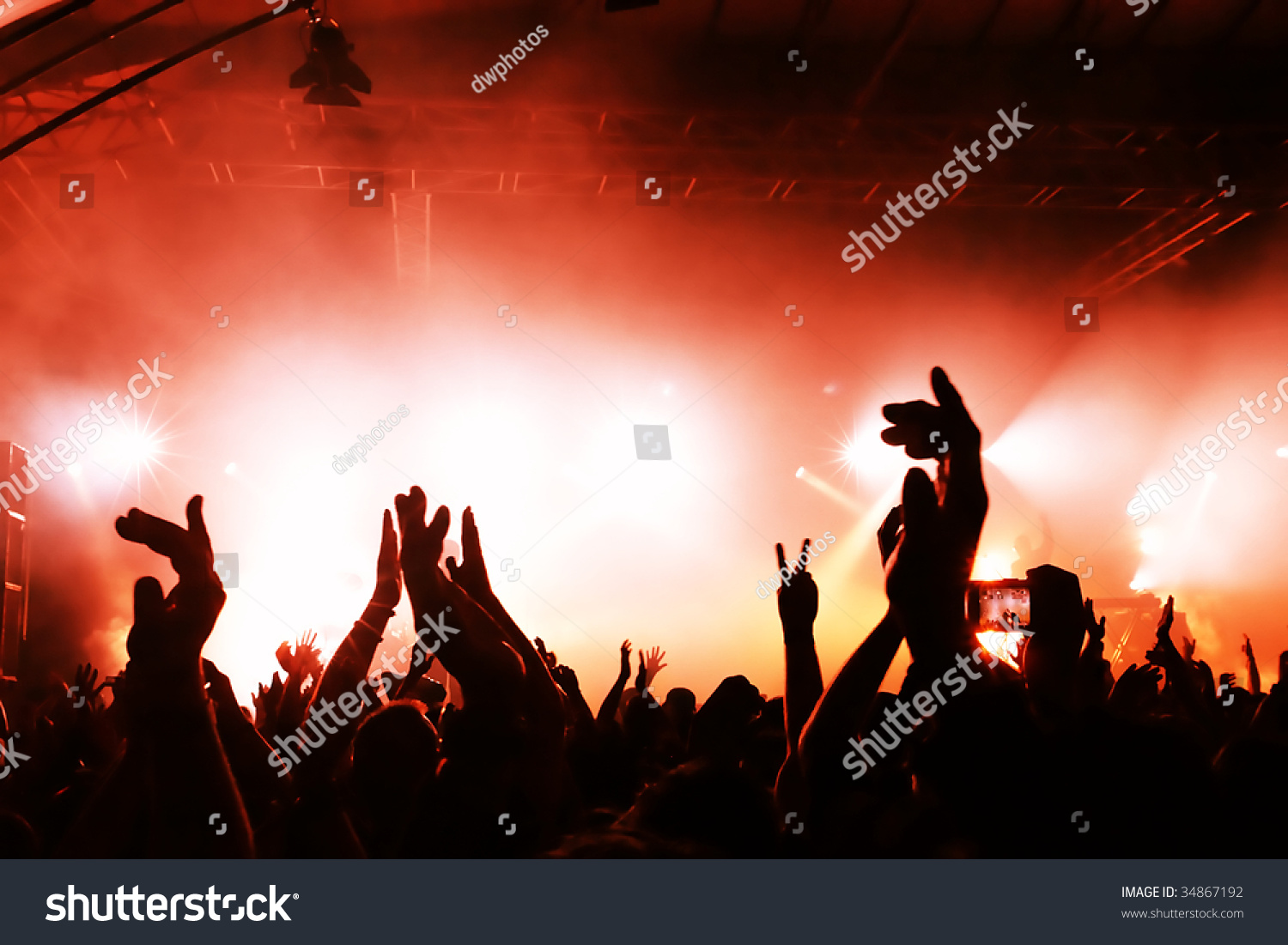 cheering crowd at concert #34867192