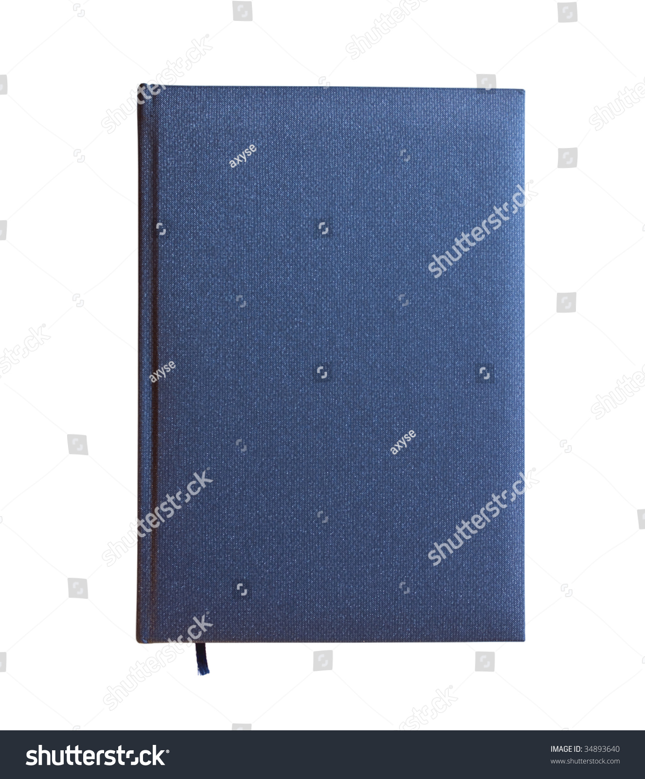 Blue closed book isolated over white background. View from above. #34893640
