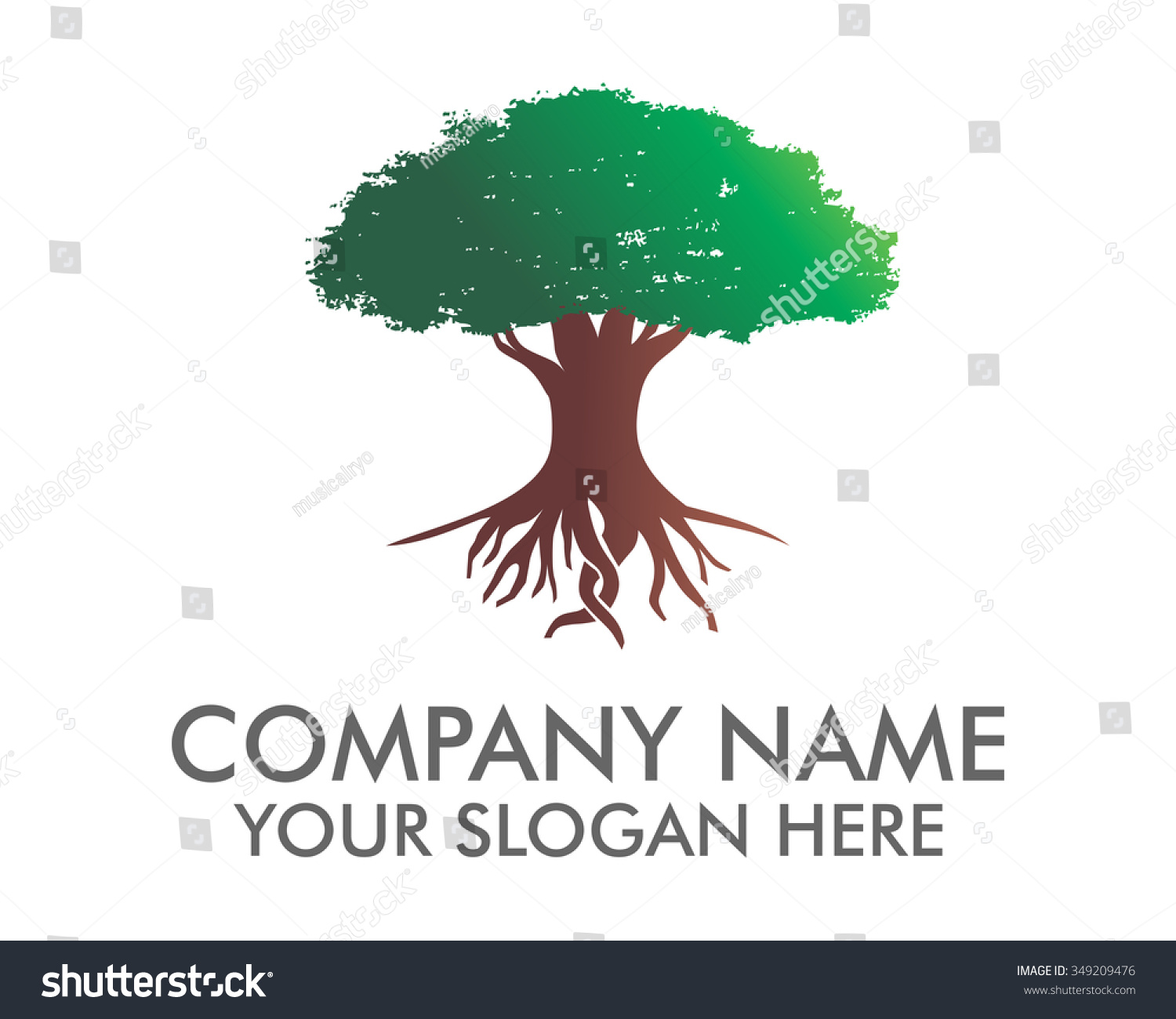 big tree roots logo icon vector #349209476
