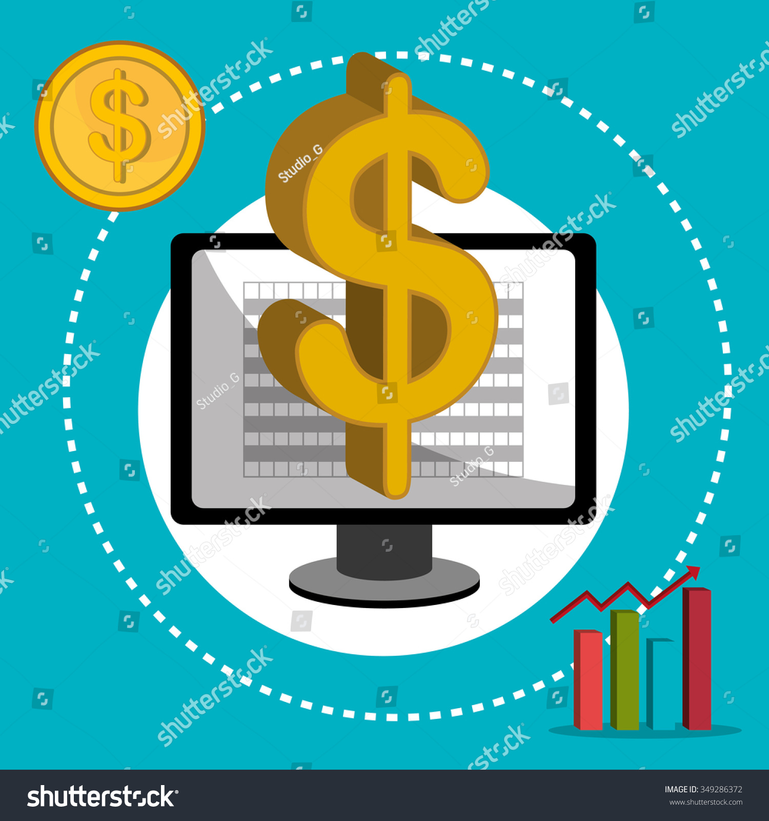 Money and financial market graphic design, - Royalty Free Stock Vector