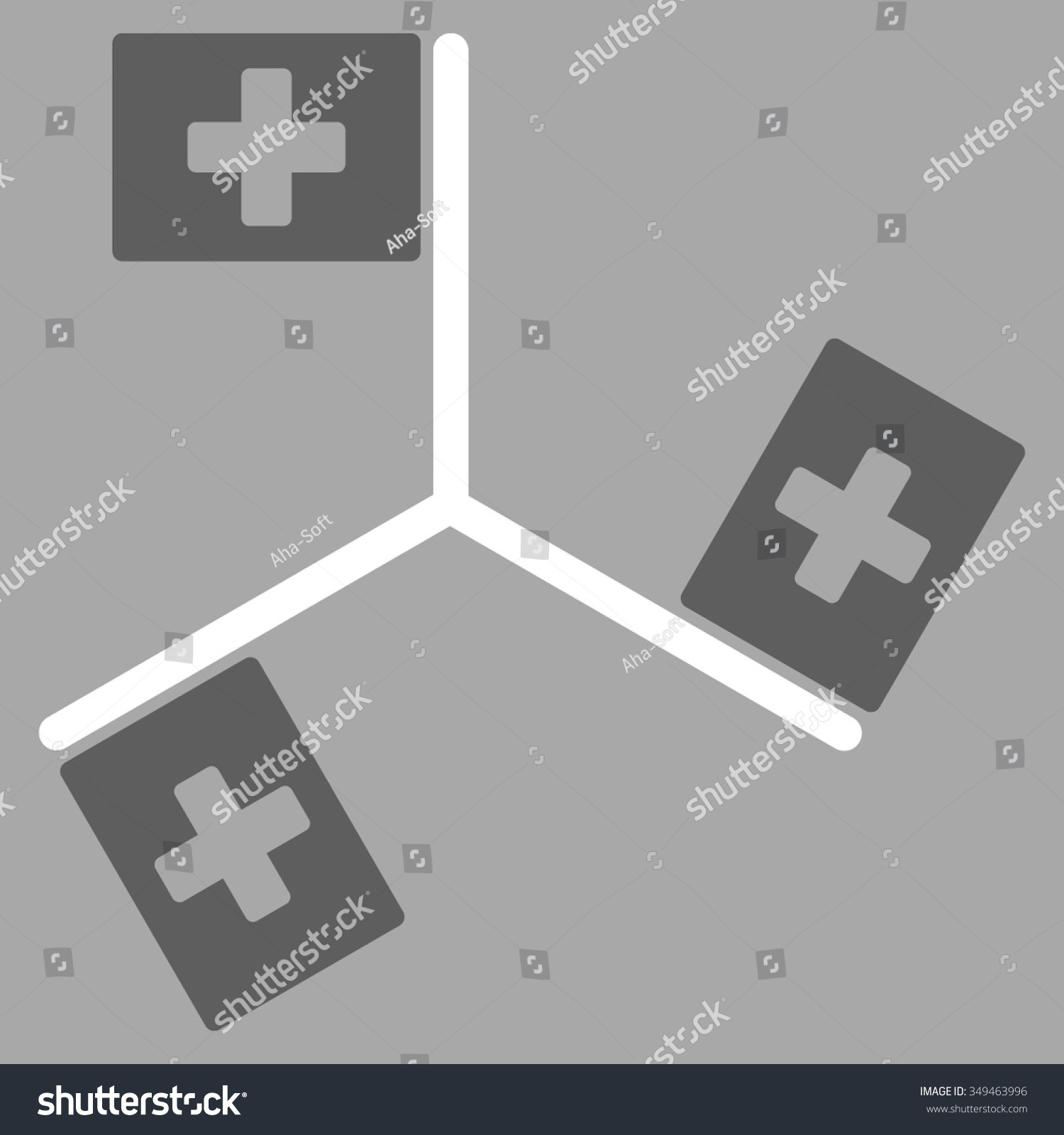 Hospital Flags vector icon. Style is bicolor Royalty Free Stock