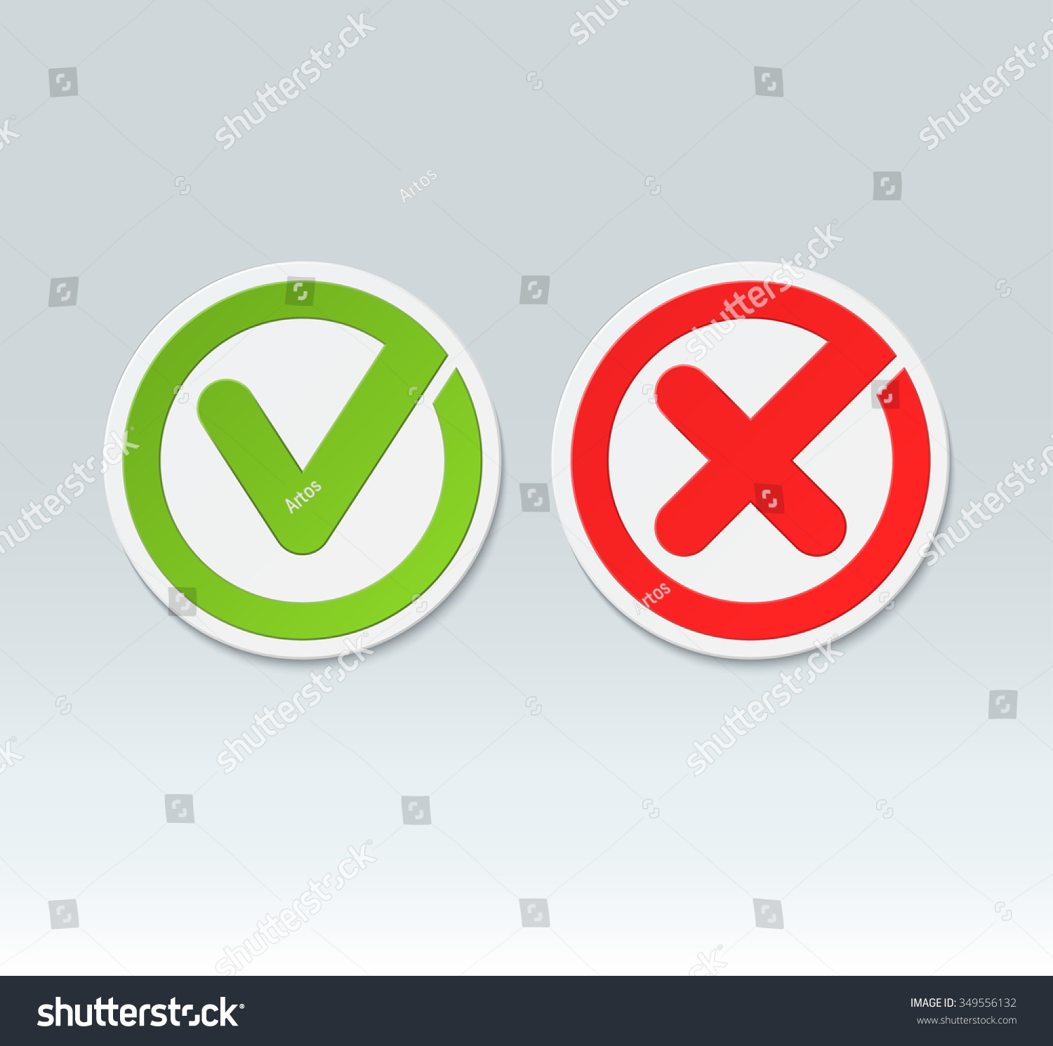 Check Mark Buttons Vector Tick And Cross Icons Royalty Free Stock