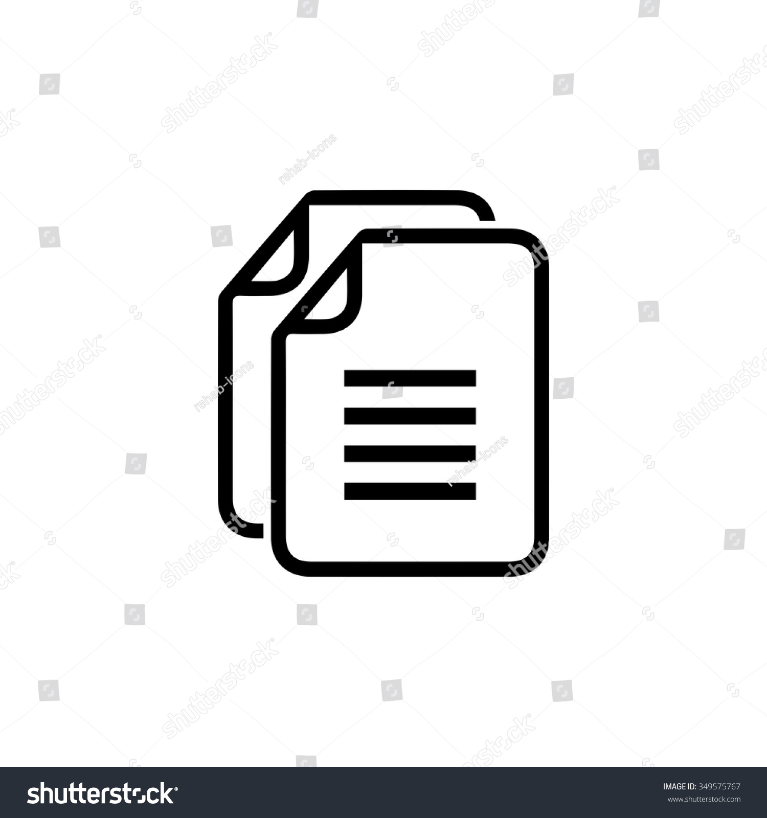 Copy file icon. Duplicate document symbol. #349575767