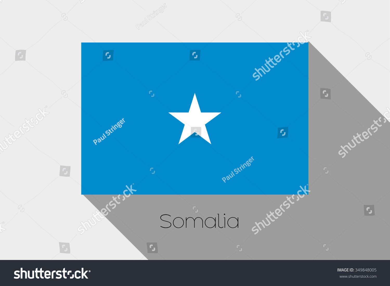 A Flag Illustration with Shadow of Somalia #349848005