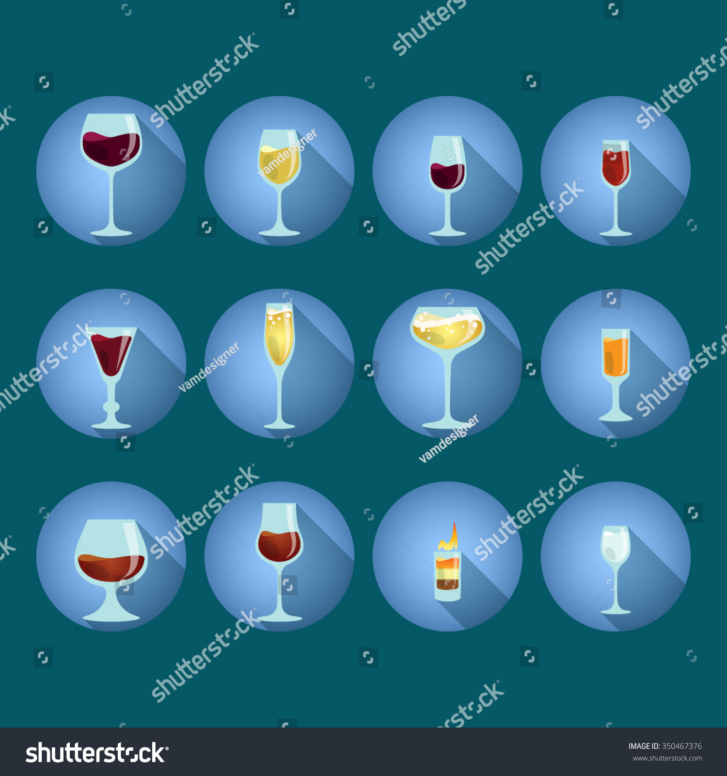 different glasses for wine and strong drinks on - Royalty Free Stock ...