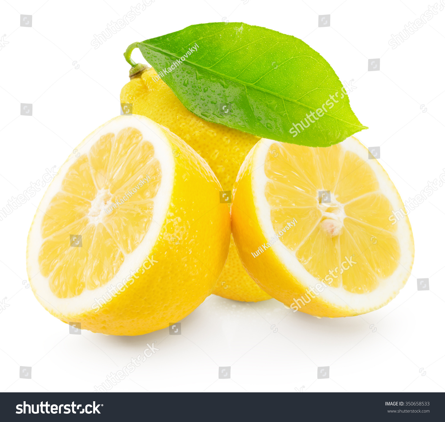 juicy lemons isolated on the white background #350658533