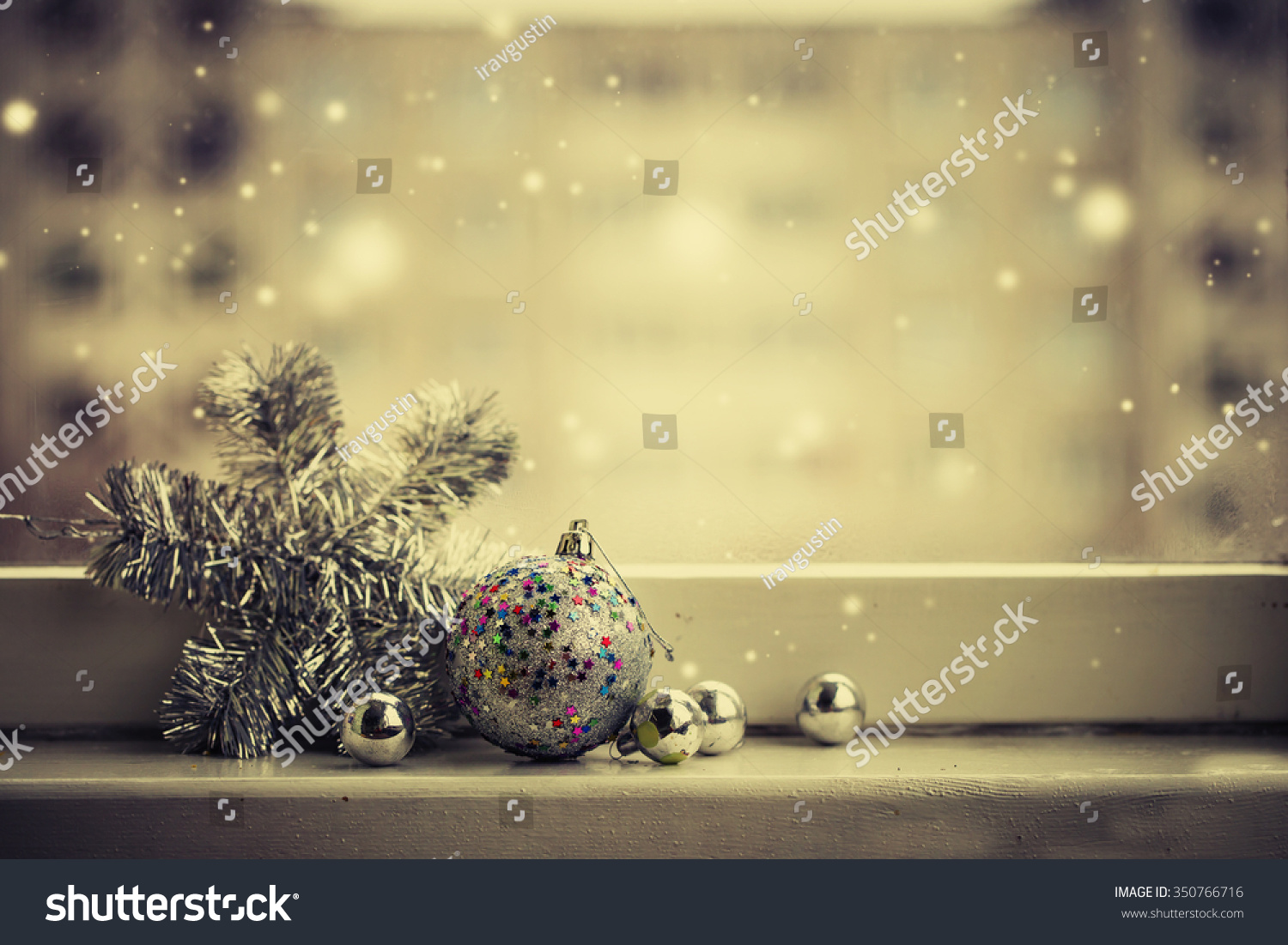 Christmas decoration on wooden board #350766716