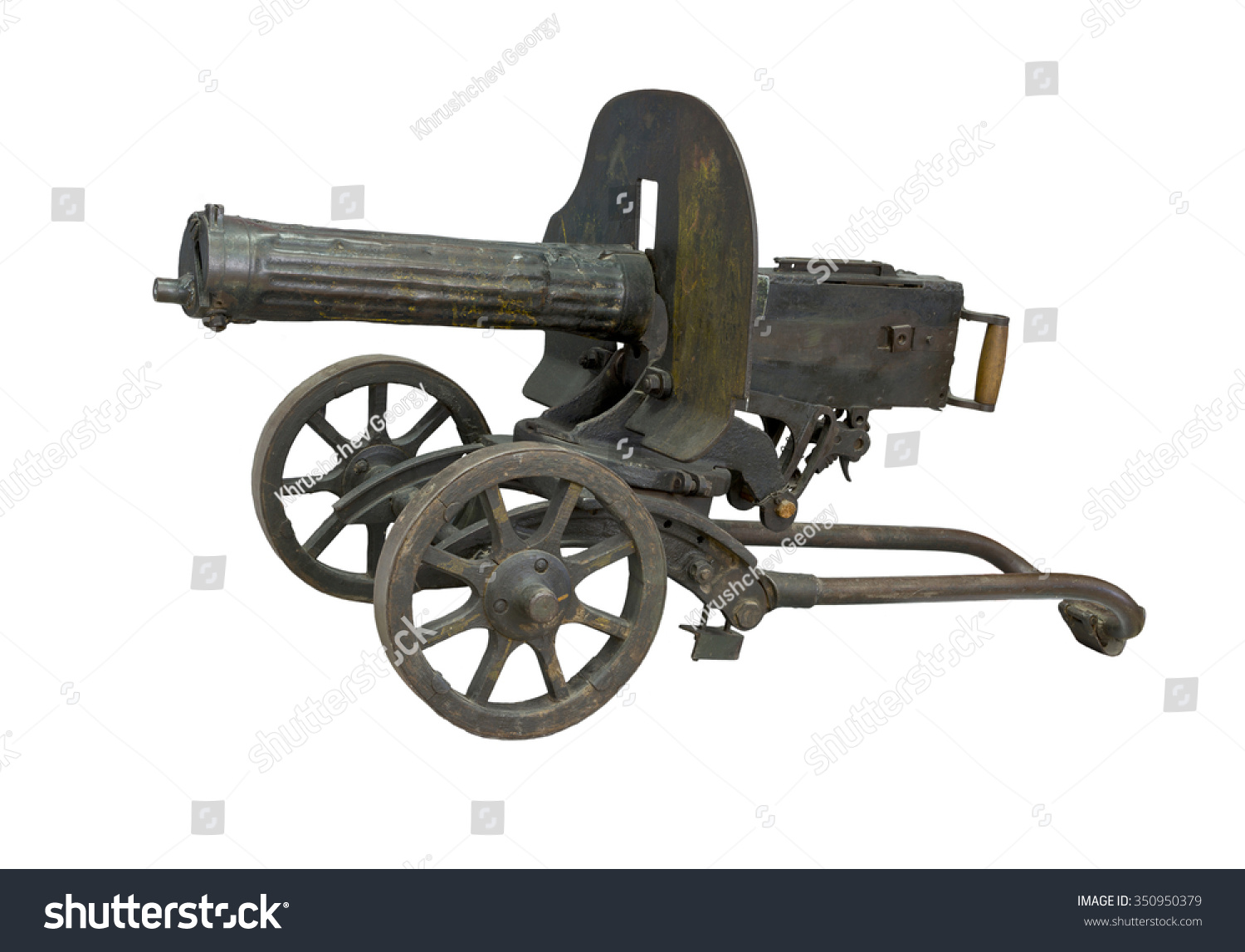The old legendary weapon that was used in a coup in 1917, In 1873, American inventor Hiram Stevens Maxim has created the first prototype of automatic weapons - machine gun Maxim #350950379