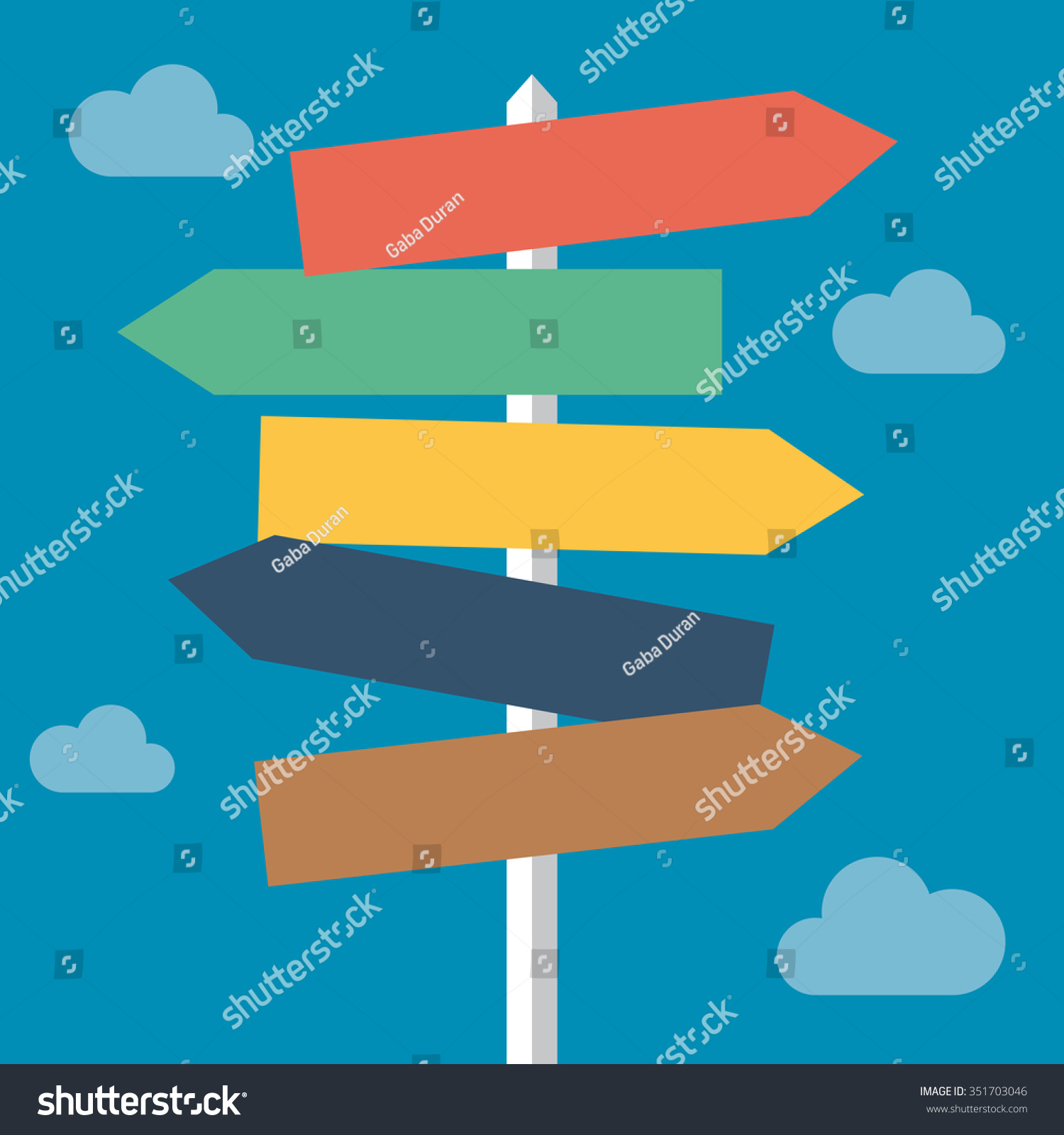 Sign directions post cloudy day / destination / decisions / questions / life #351703046