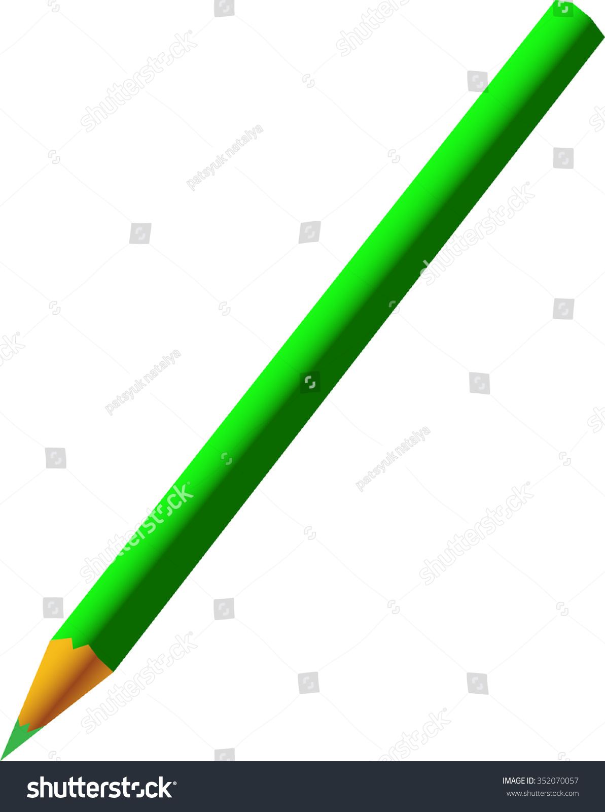 green pencil on transparent background isolated #352070057
