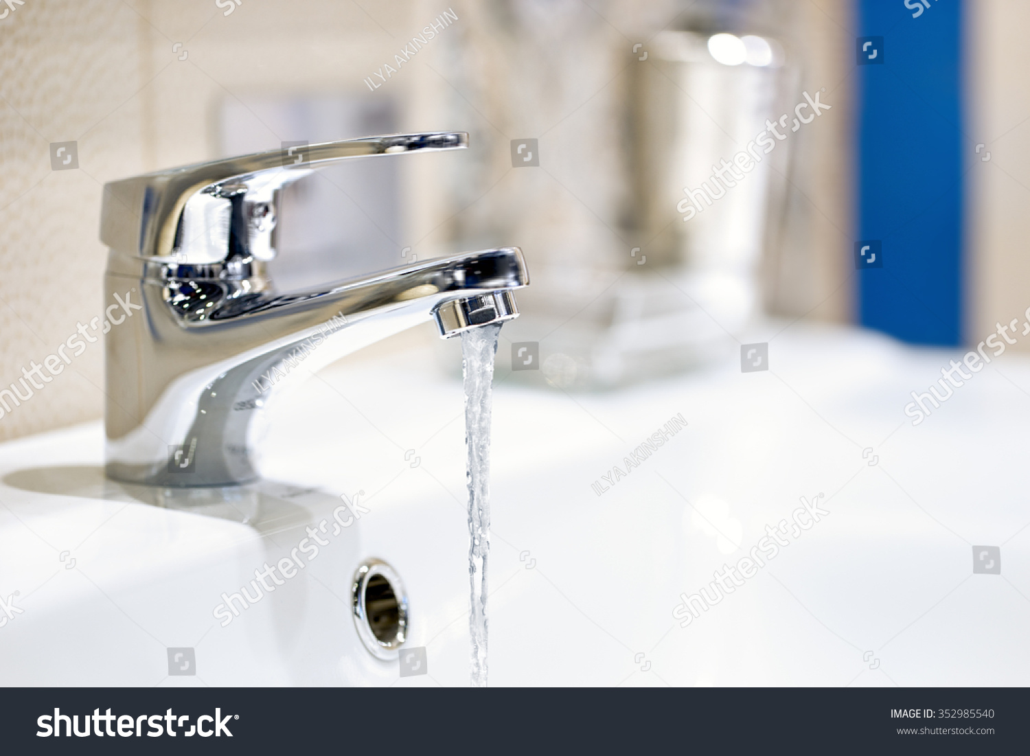 faucet and water flow                   #352985540