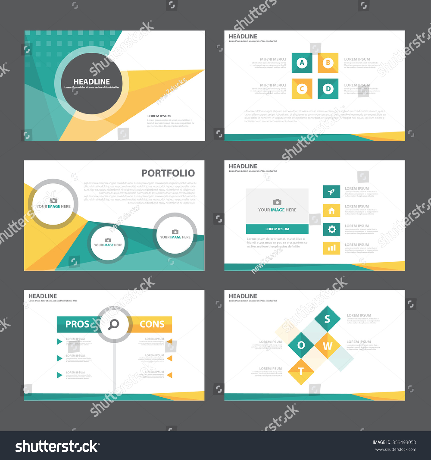 royalty-free green orange presentation template… #353493050 stock royalty-free green orange presentation template… #353493050 stock, Presentation templates