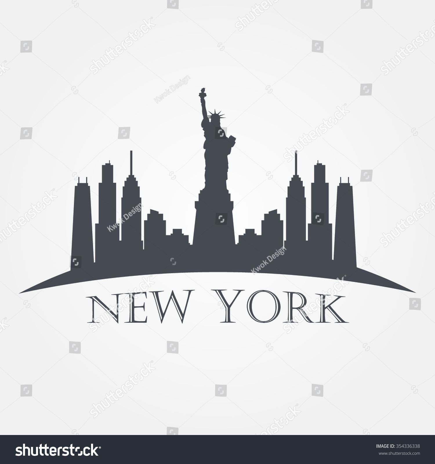 New York Skyline Silhouette Vector