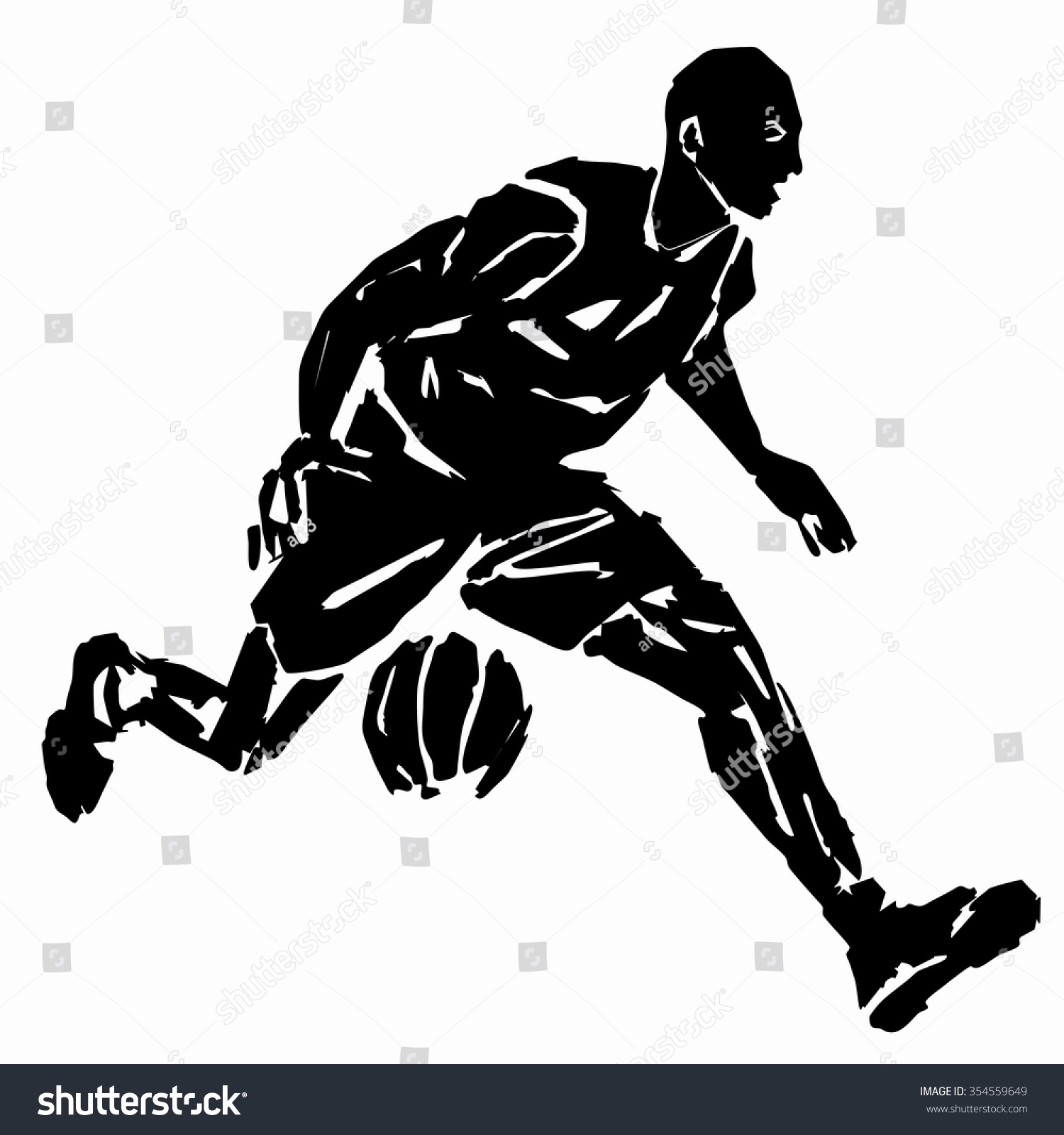 vector basketball player . black and white - Royalty Free Stock Vector ...