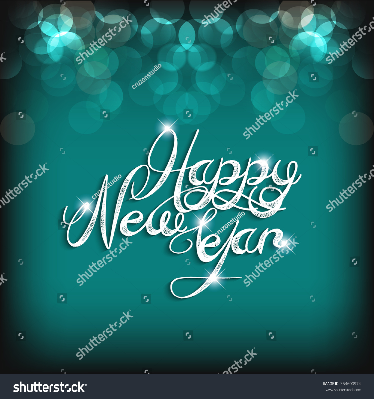 happy new year 2016, greeting or illustration with beautiful text for new year 2016. #354600974
