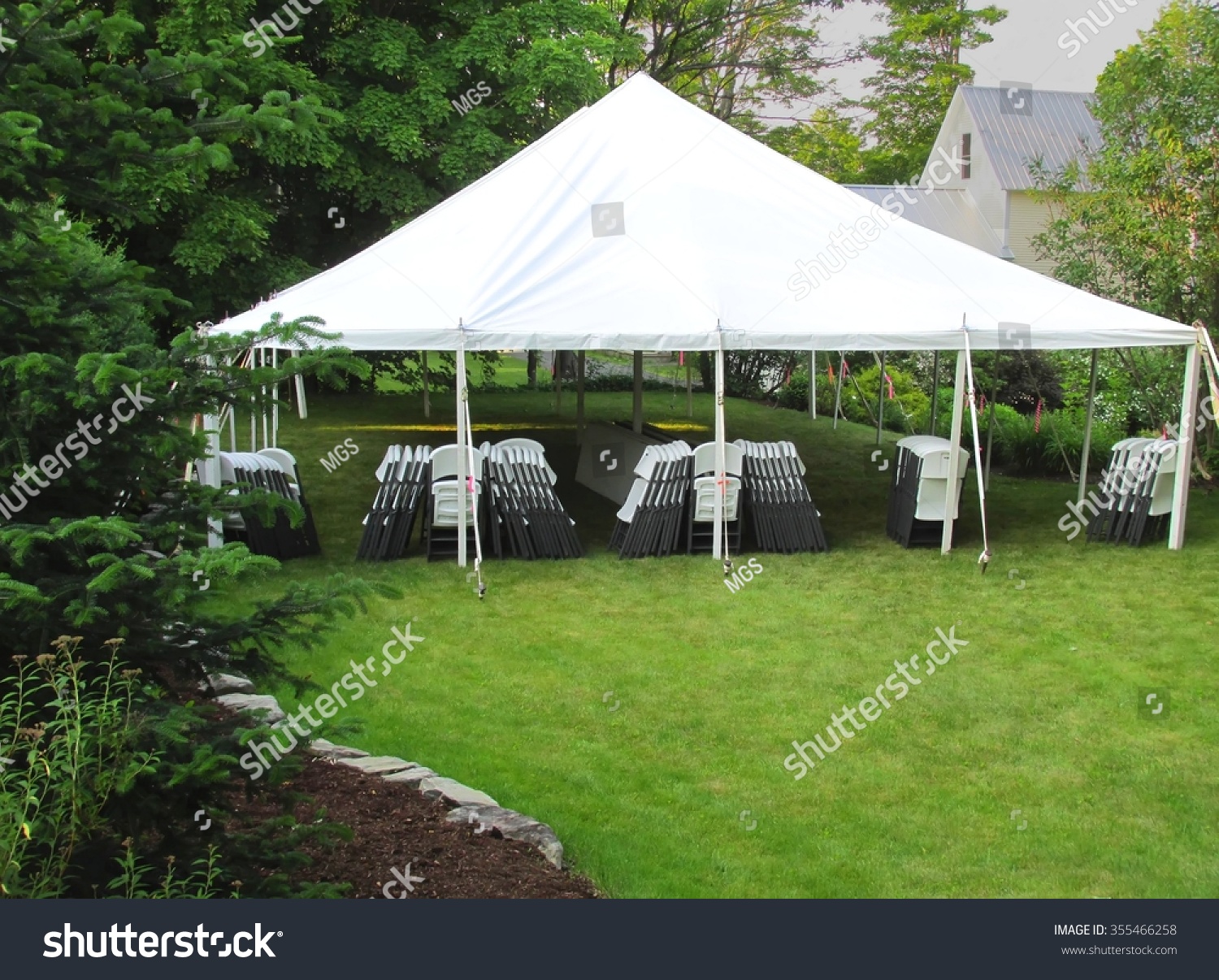 informal events tent in the backyard #355466258