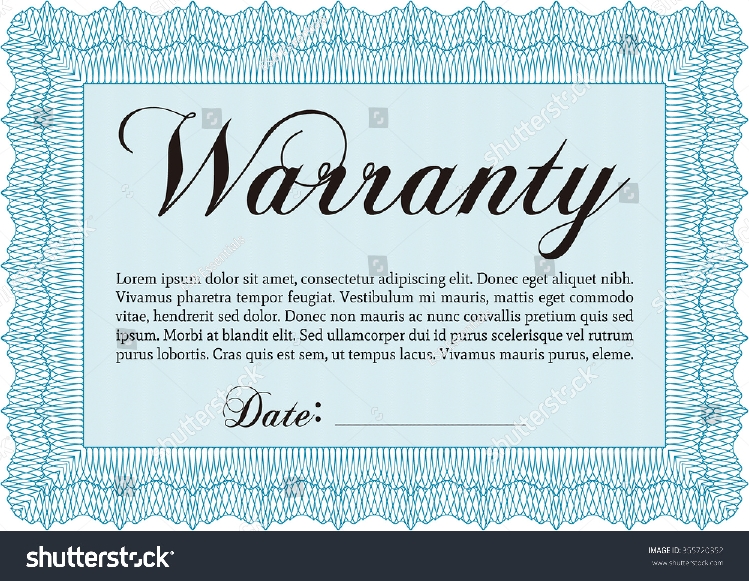 Template Warranty certificate. Complex border. - Royalty Free Stock ...