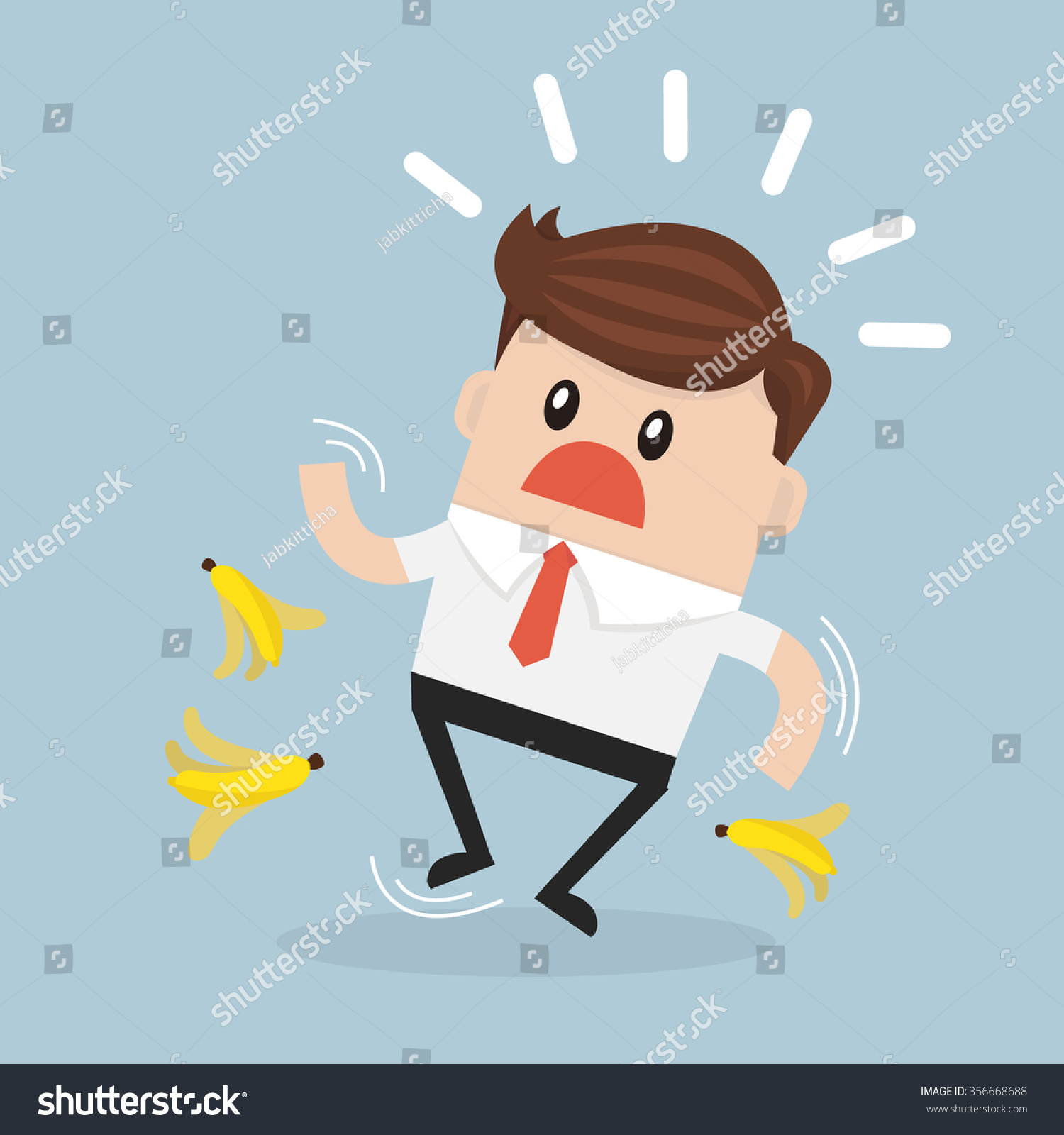 Businessman Slipping On A Banana Peel Royalty Free Stock Vector