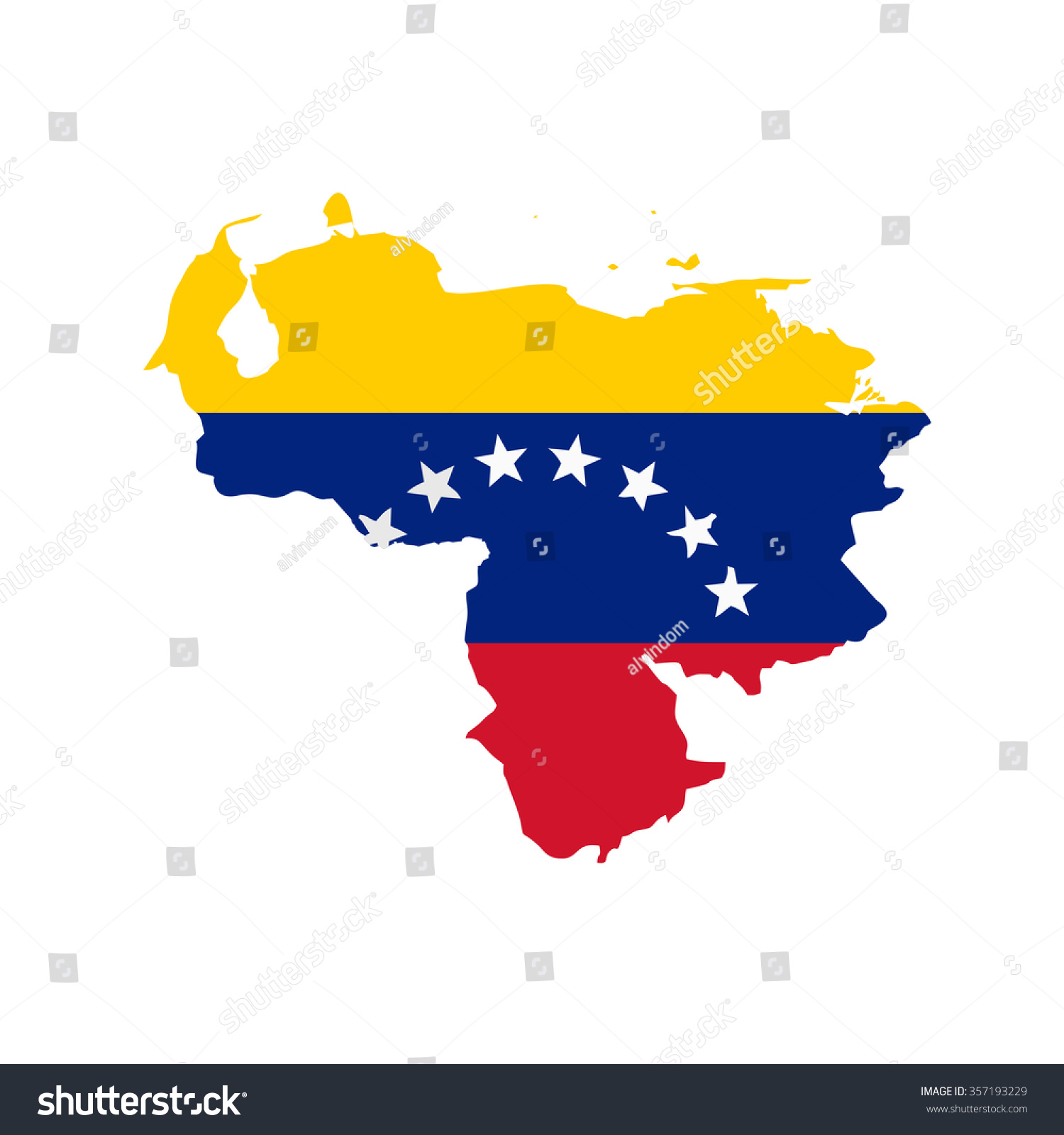 Flag And Map Of Venezuela Royalty Free Stock Photo 357193229