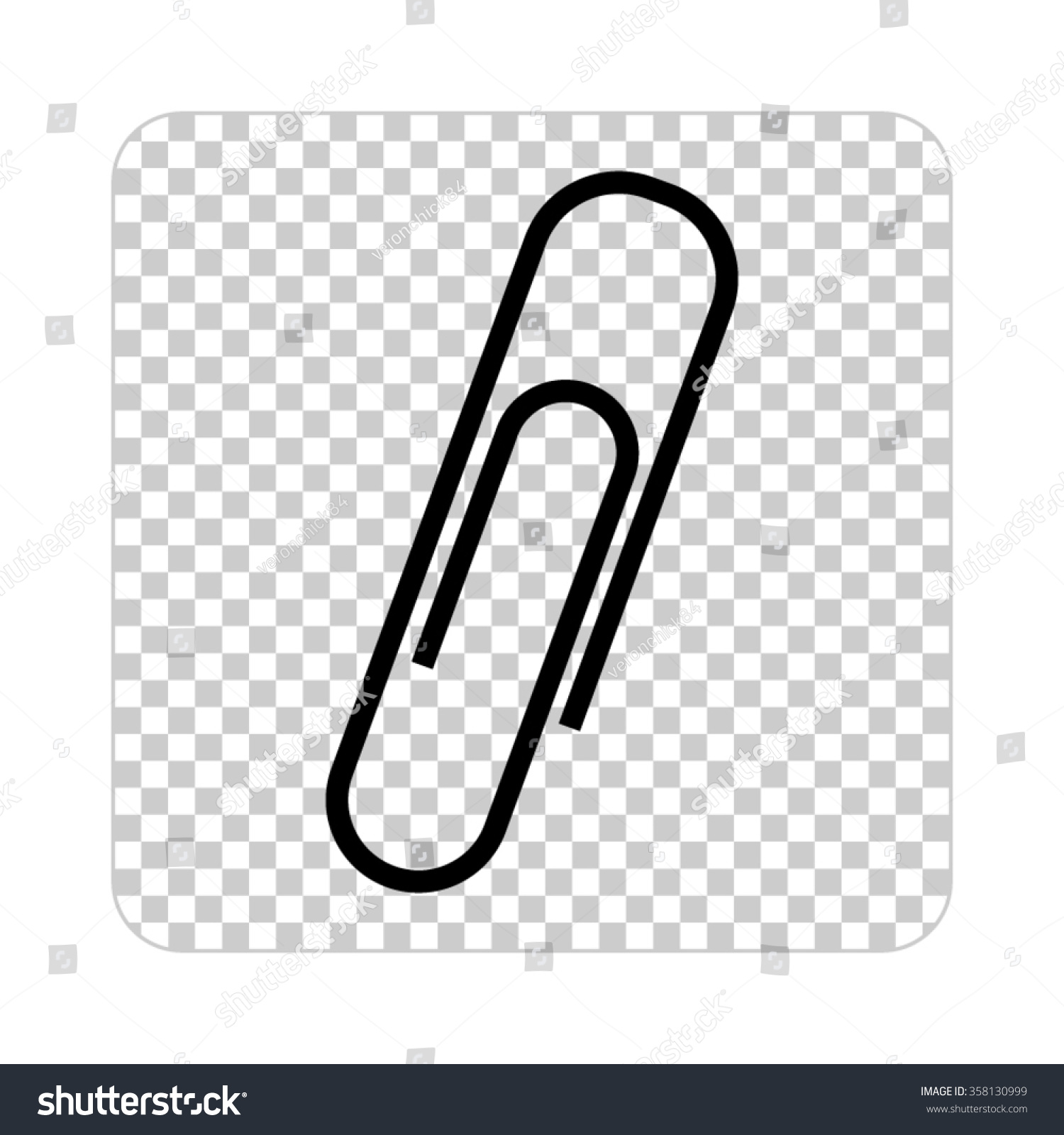 paperclip -  black vector icon #358130999
