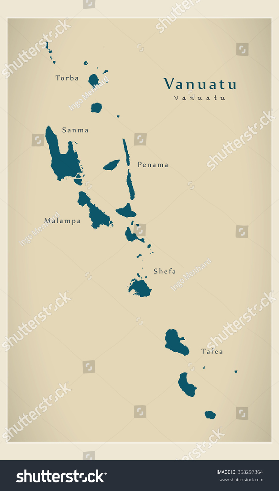 Modern Map - Vanuatu with provinces names VU - Royalty Free Stock ...