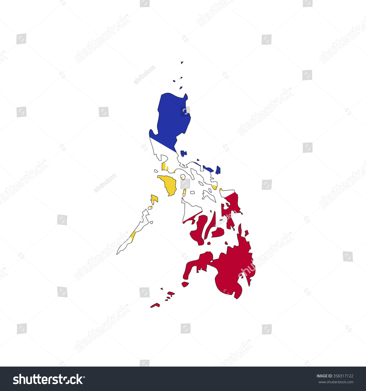 Map and flag of Philippines - Royalty Free Stock Vector 358317122 ...