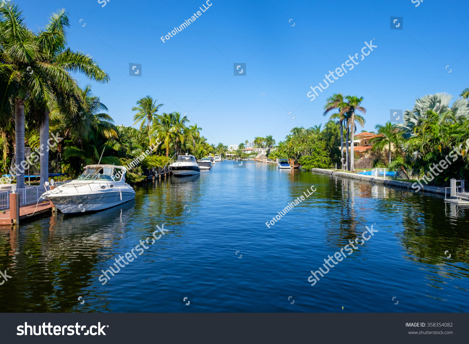 Typical waterfront community in South Florida. #358354082