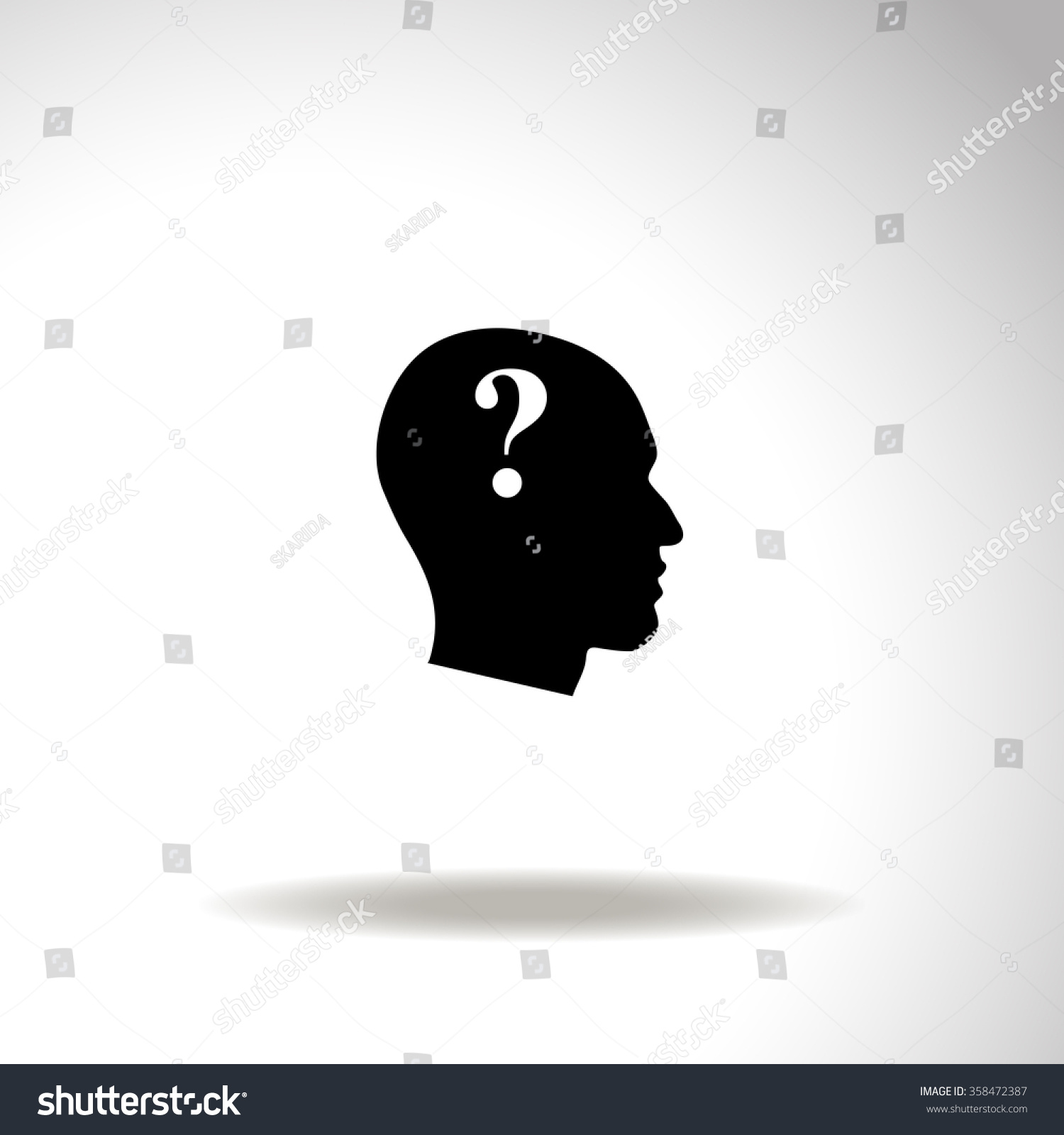 Human head with question mark vector icon. - Royalty Free Stock Vector ...