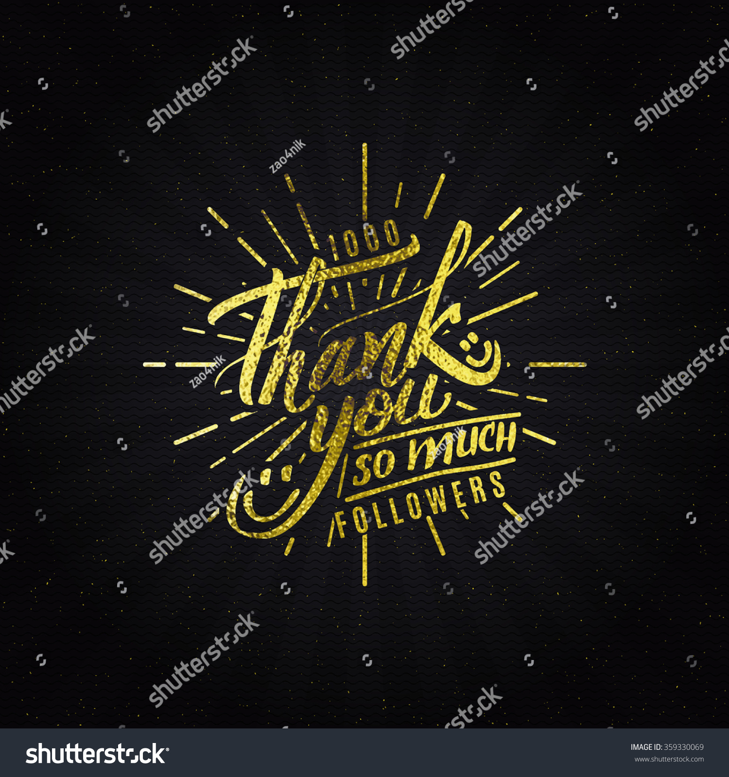 Thank you - typographic calligraphic lettering #359330069