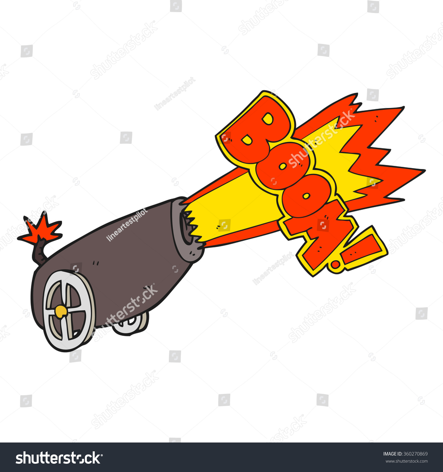 freehand drawn cartoon cannon shooting - Royalty Free Stock Photo ...