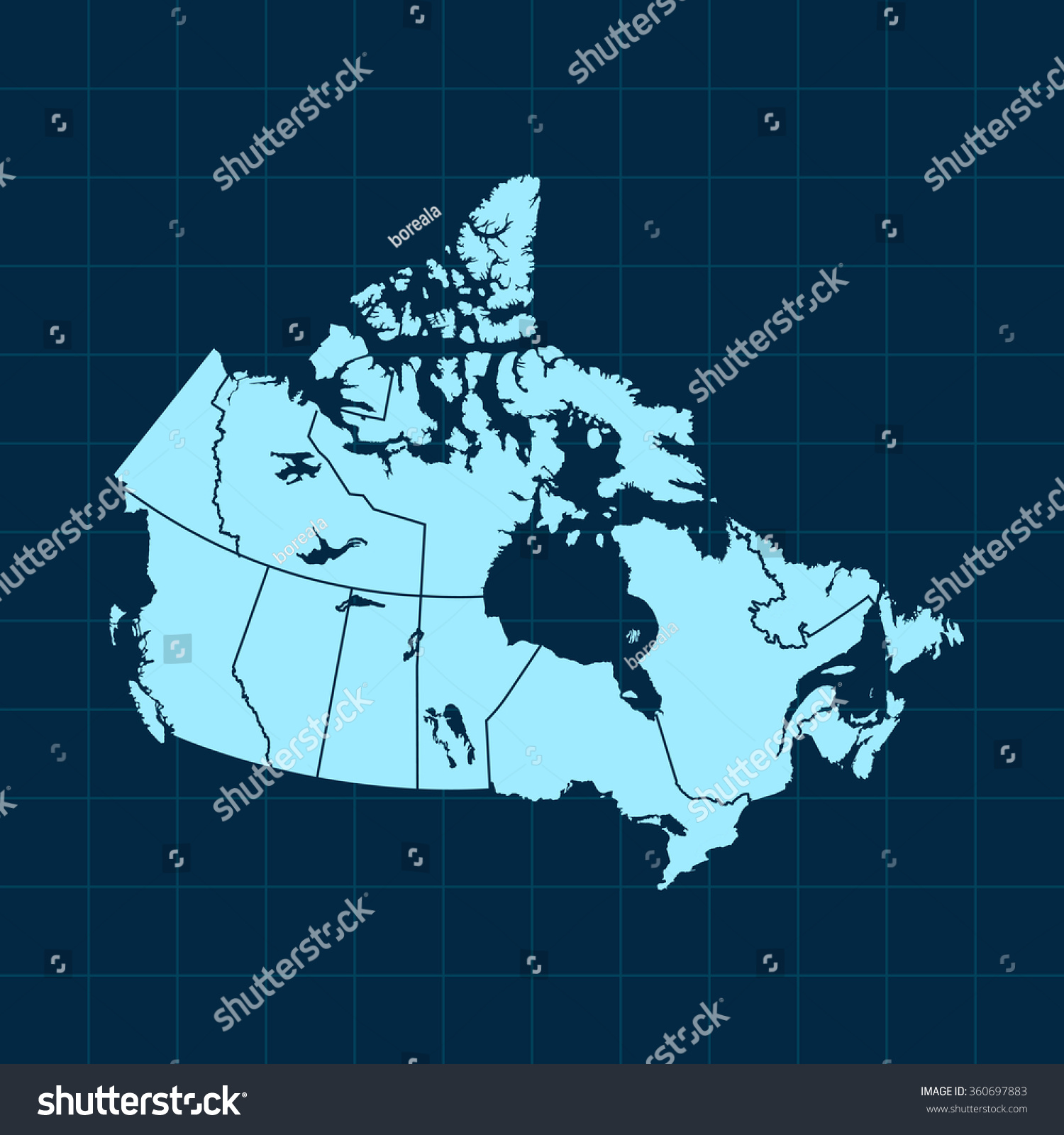 Map Of Canada - Royalty Free Stock Vector 360697883 - Avopix.com