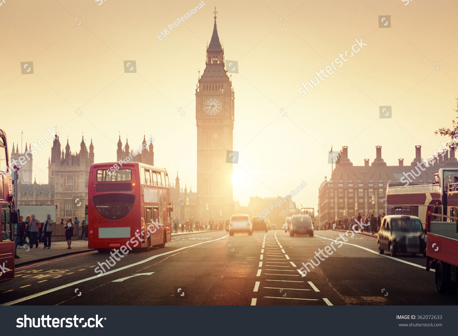 Westminster Bridge at sunset, London, UK #362072633