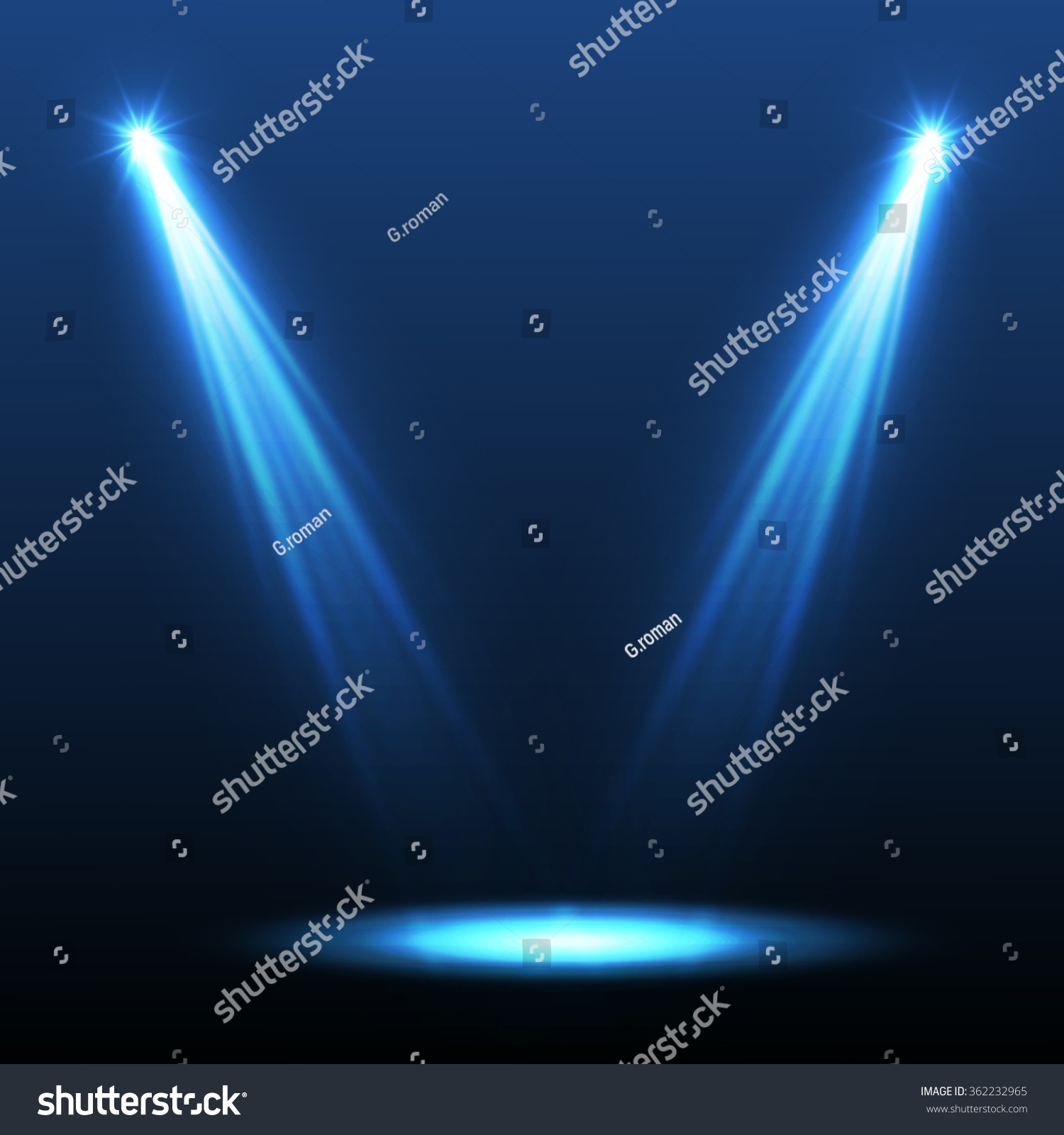 Abstract Blue Spotlight Background. Vector - Royalty Free Stock Vector 