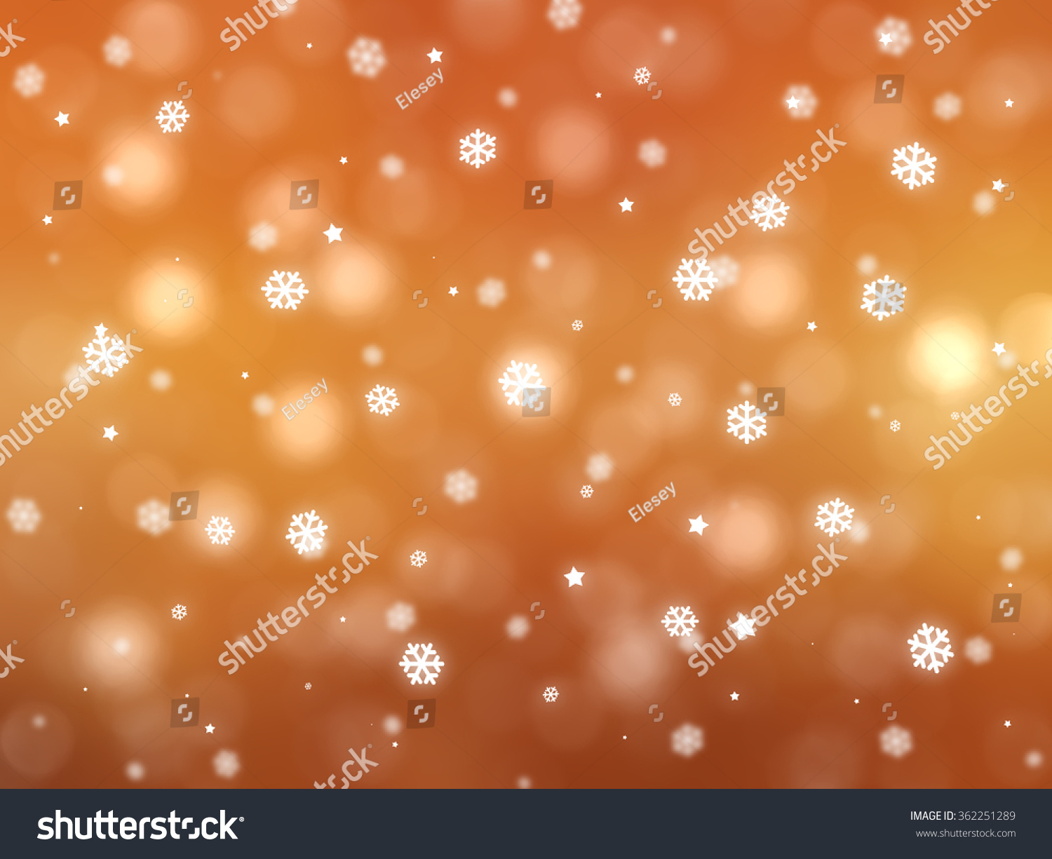 Christmas orange background. The winter background, falling snowflakes #362251289
