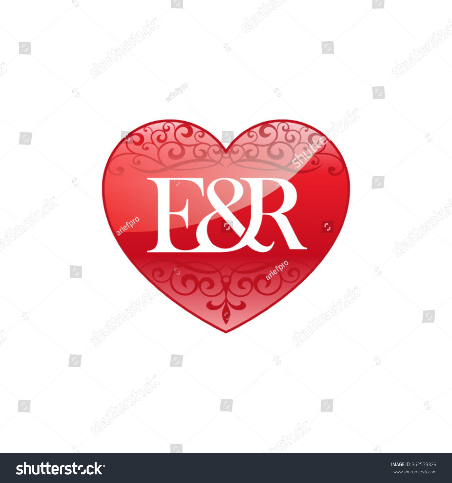 E R Initial Letter Couple Logo With Ornament Royalty Free Stock Vector Avopix Com