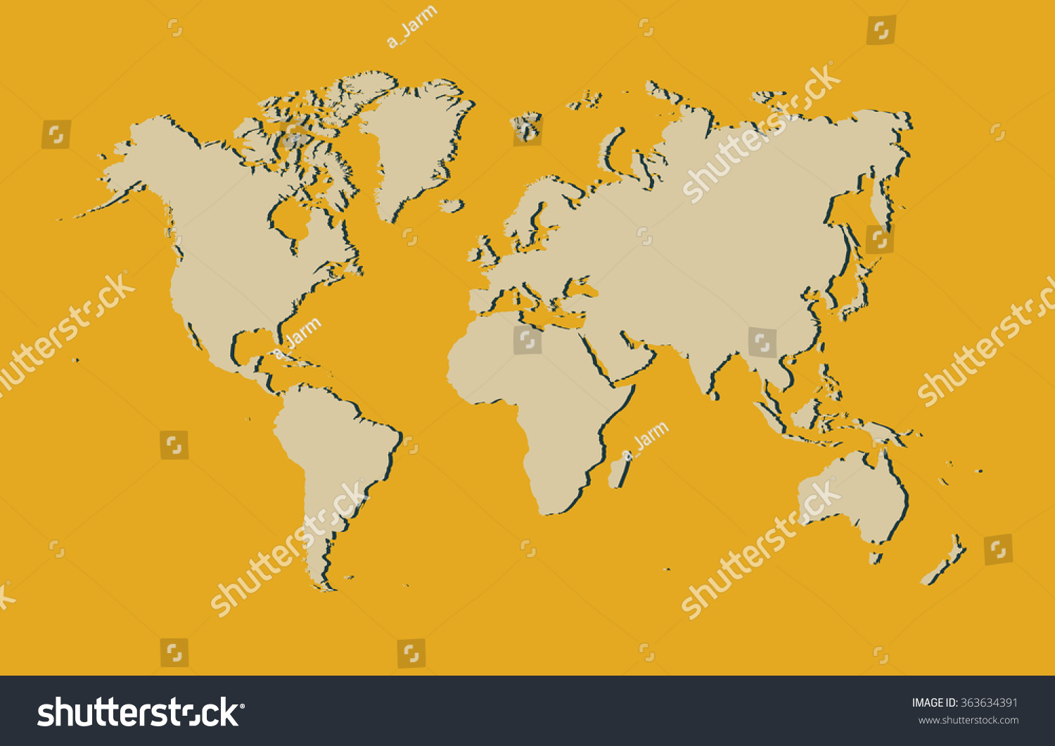 World Map Vector Illustration Royalty Free Stock Vector 363634391 