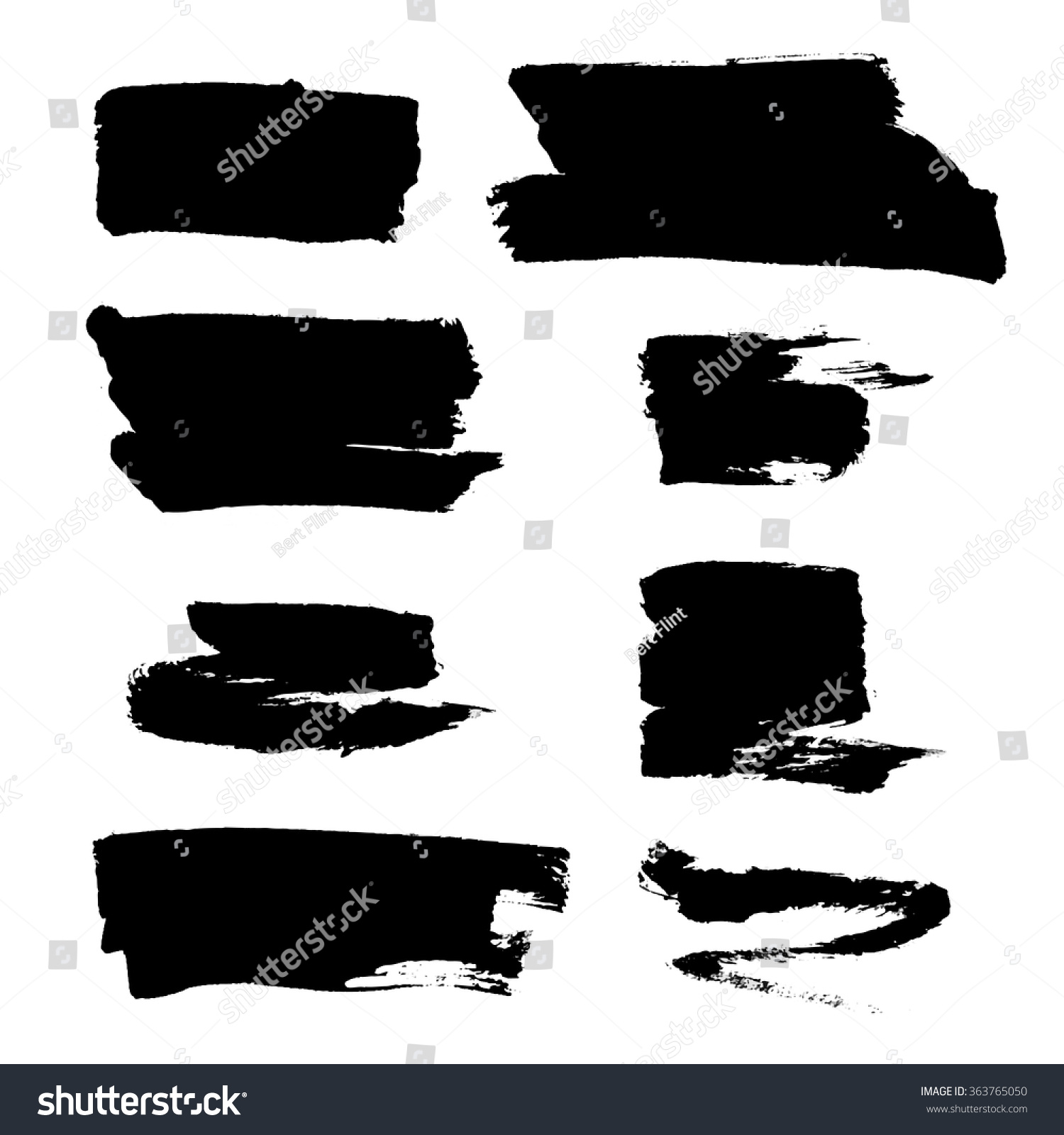 Set of Brushes / Set of paint blobs / Background - Royalty Free Stock ...