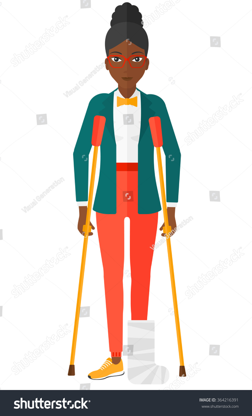 Patient with broken leg. - Royalty Free Stock Vector 364216391 - Avopix.com