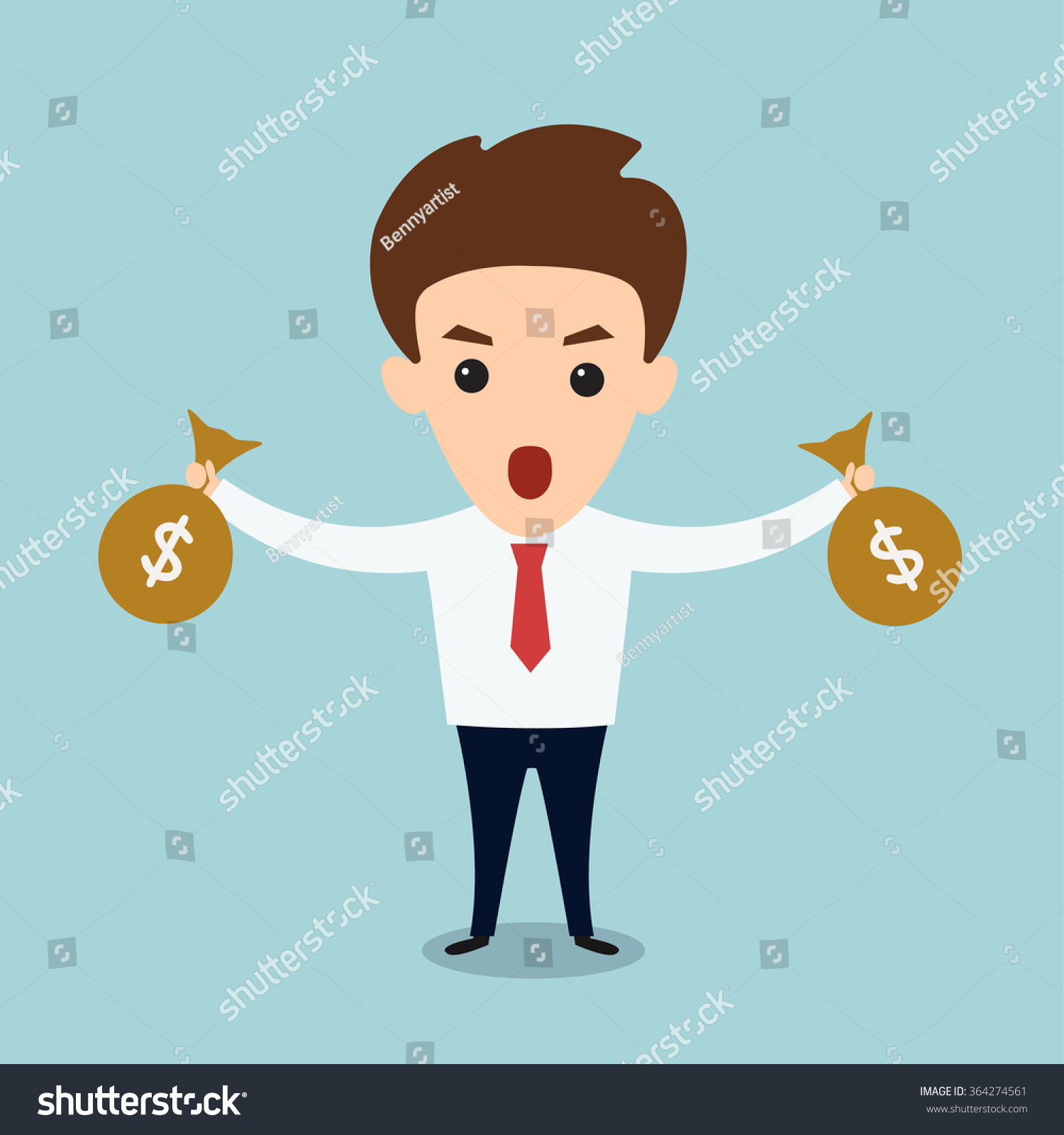 Business man with bags of money cartoon - Royalty Free Stock Vector ...