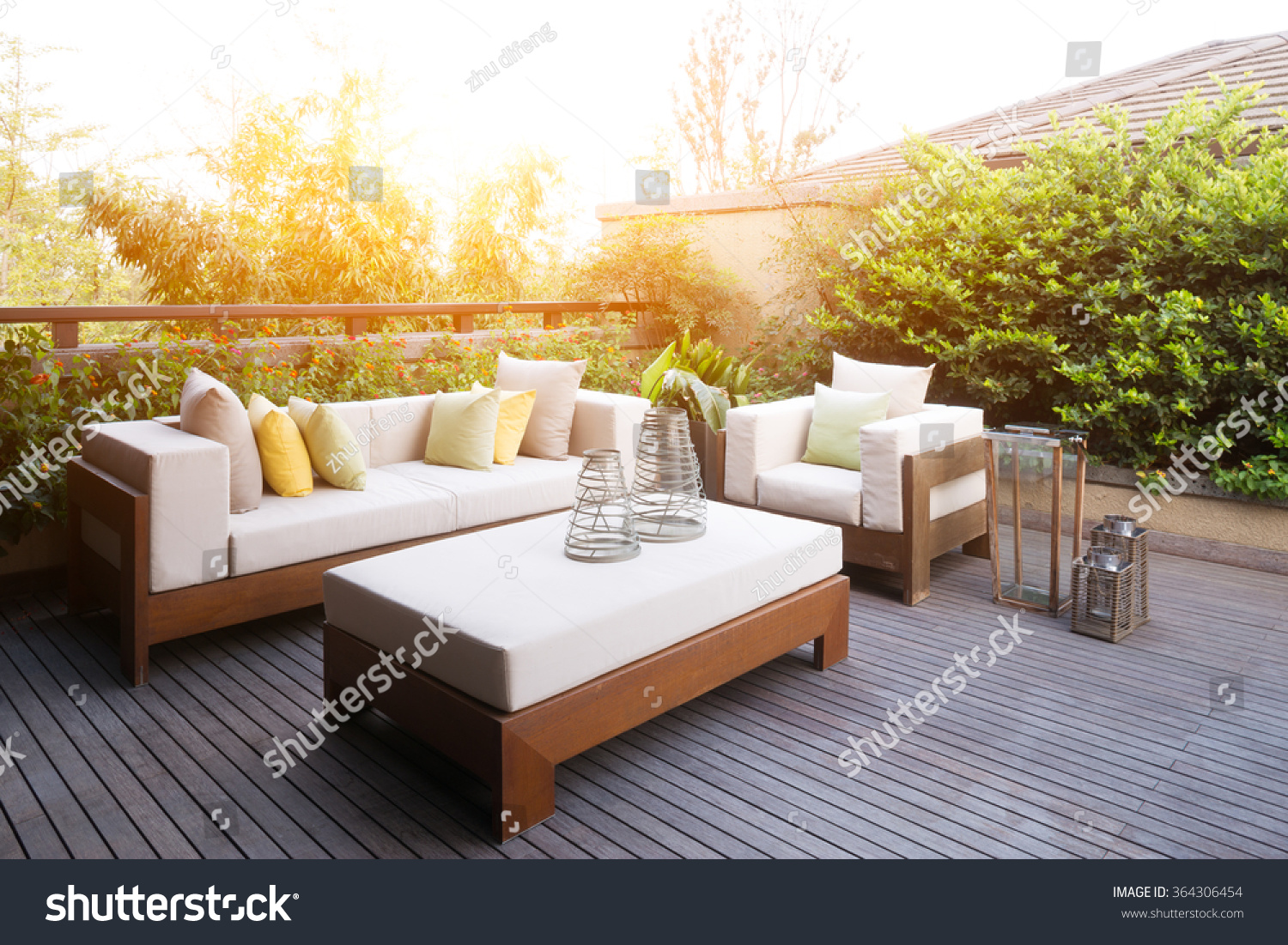 design and furniture in modern patio #364306454