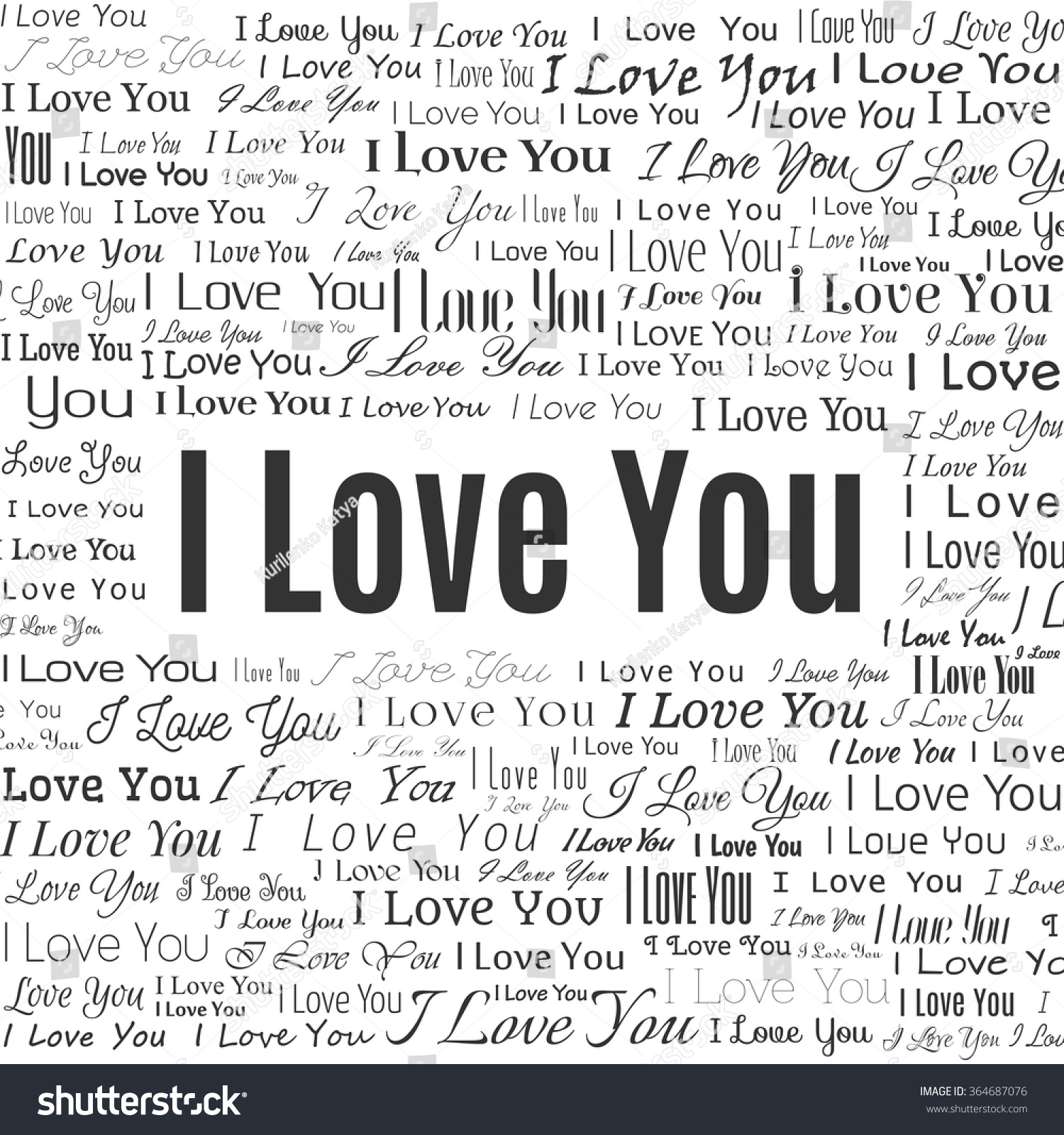 Collage Of Phrases I Love You Love Background Royalty Free Stock Vector Avopix Com