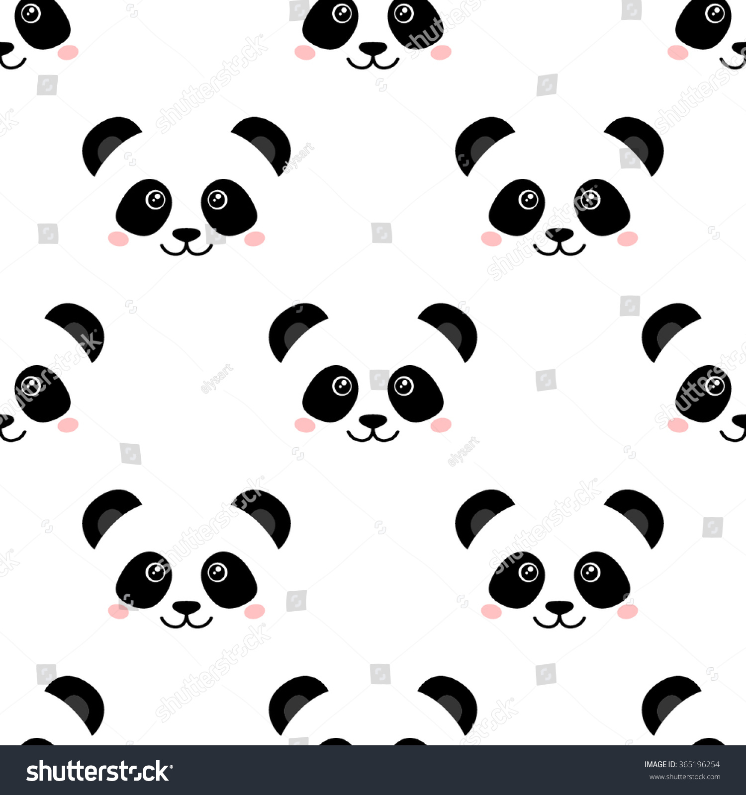 Royalty Free Cute Panda Face Seamless Wallpaper 365196254 Stock