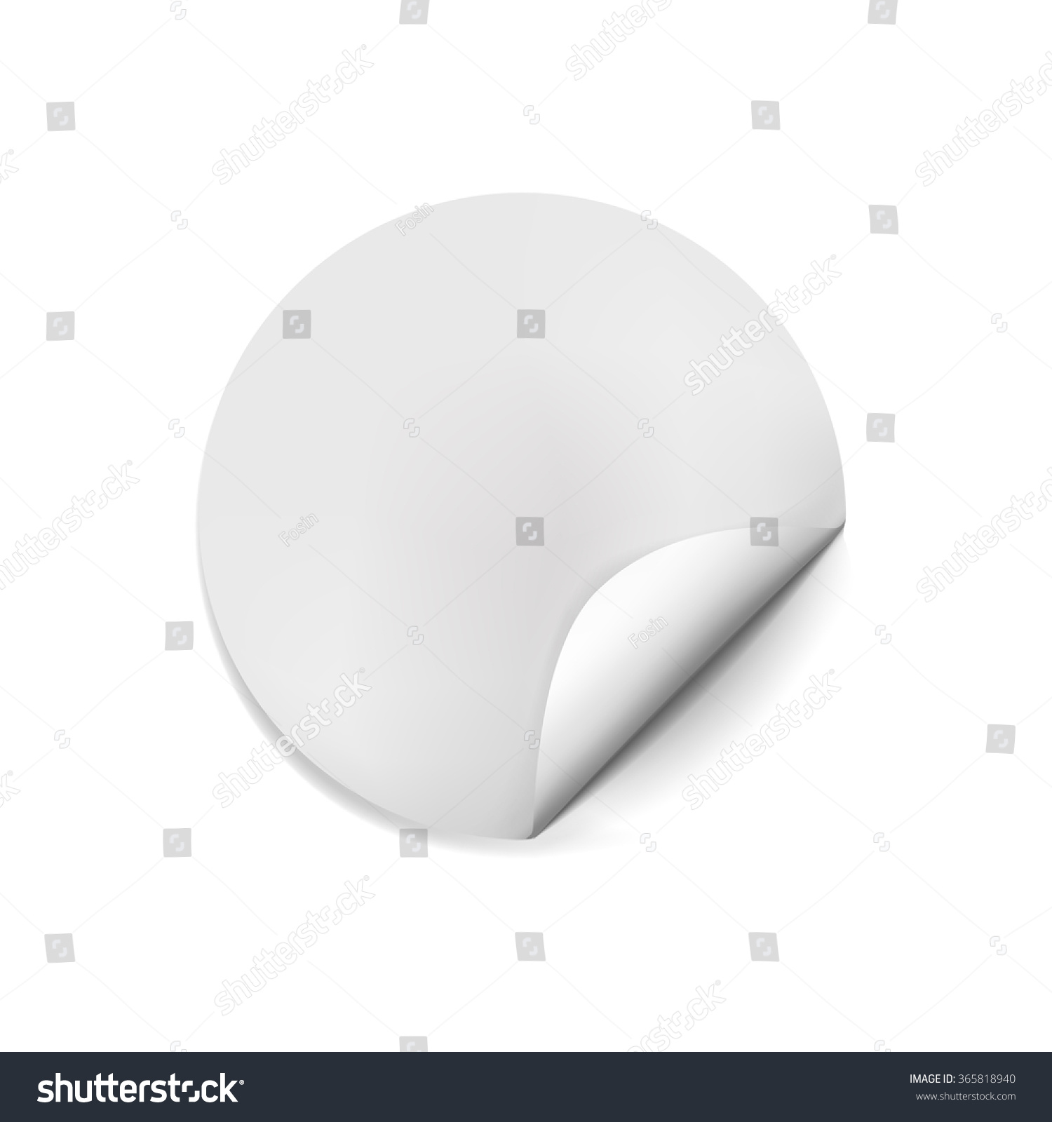 Page curl with shadow on blank sheet of paper. White paper sticker. Element for advertising and promotional message isolated on transparent background. Vector illustration for your design and business #365818940