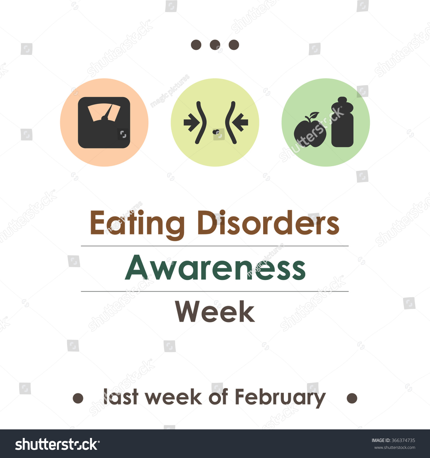 Vector Illustration Eating Disorders Awareness Royalty Free Stock Vector 366374735 0458