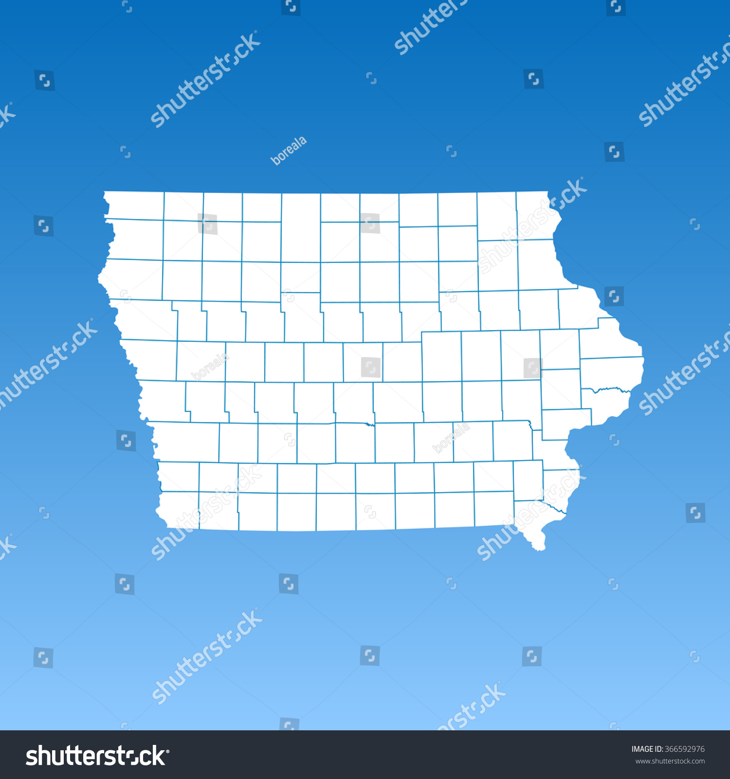 Map Of Iowa - Royalty Free Stock Vector 366592976 - Avopix.com