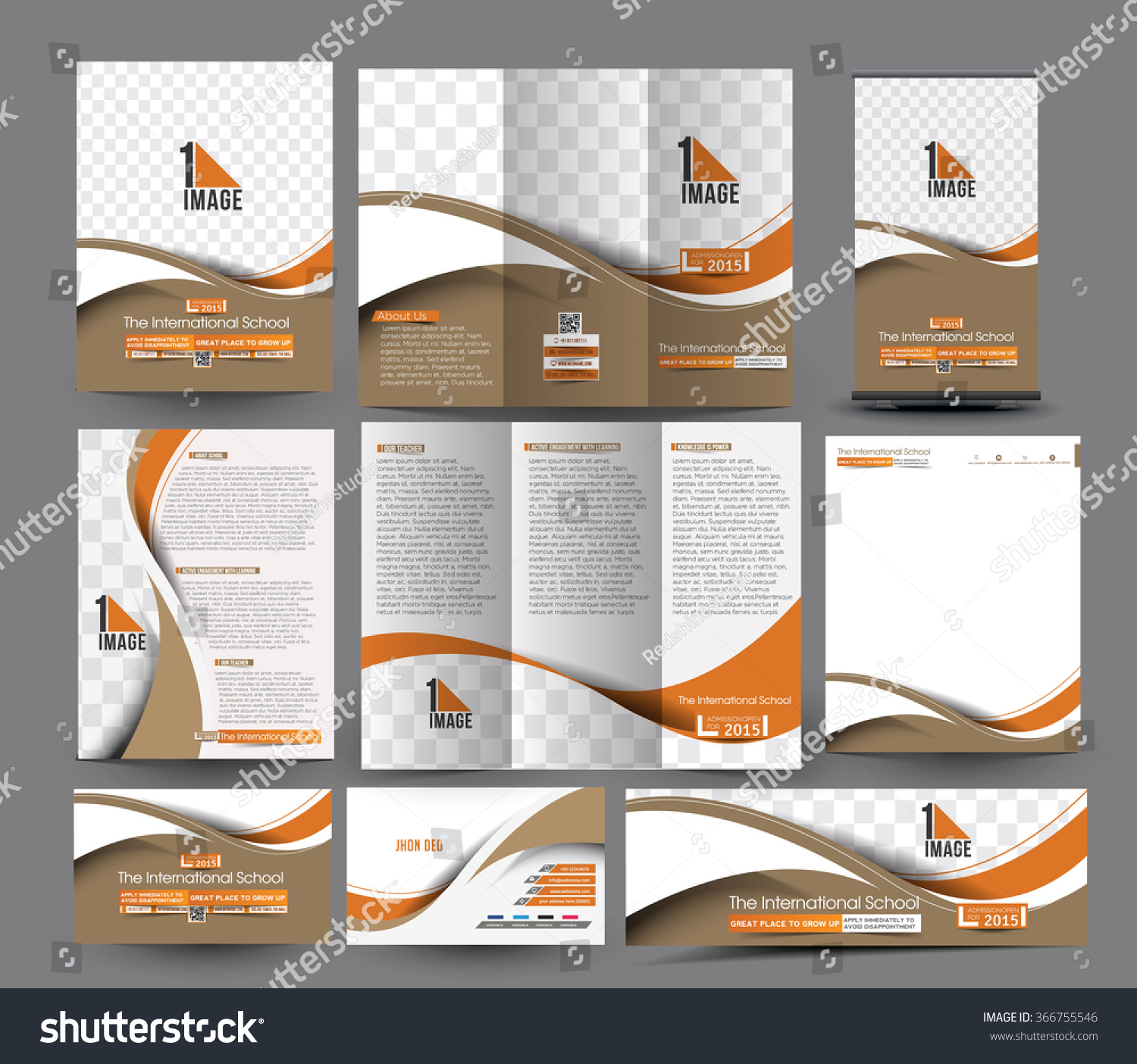 School Business Stationery Set Template. #366755546