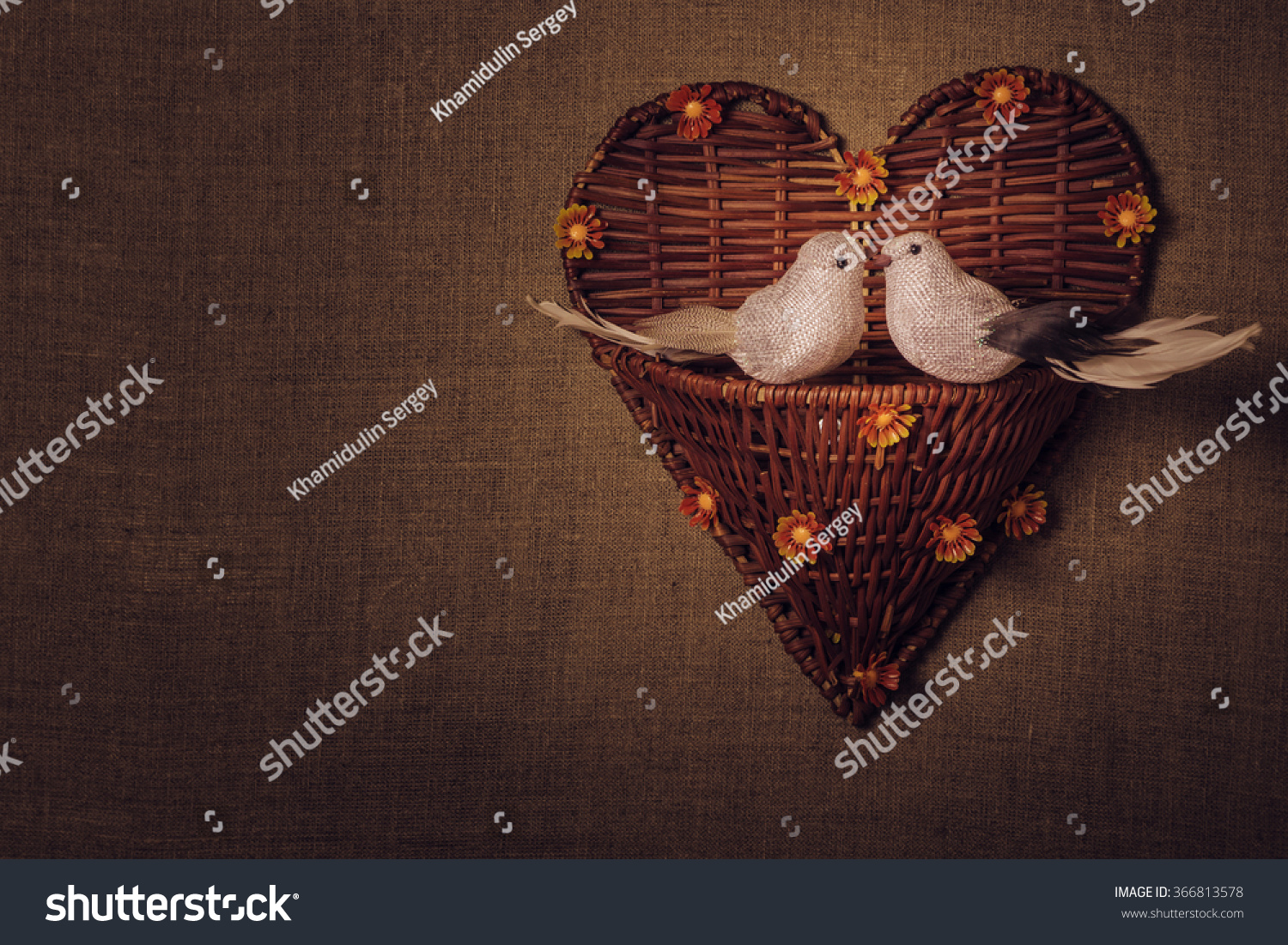 Two little bird the lovers, heart. #366813578